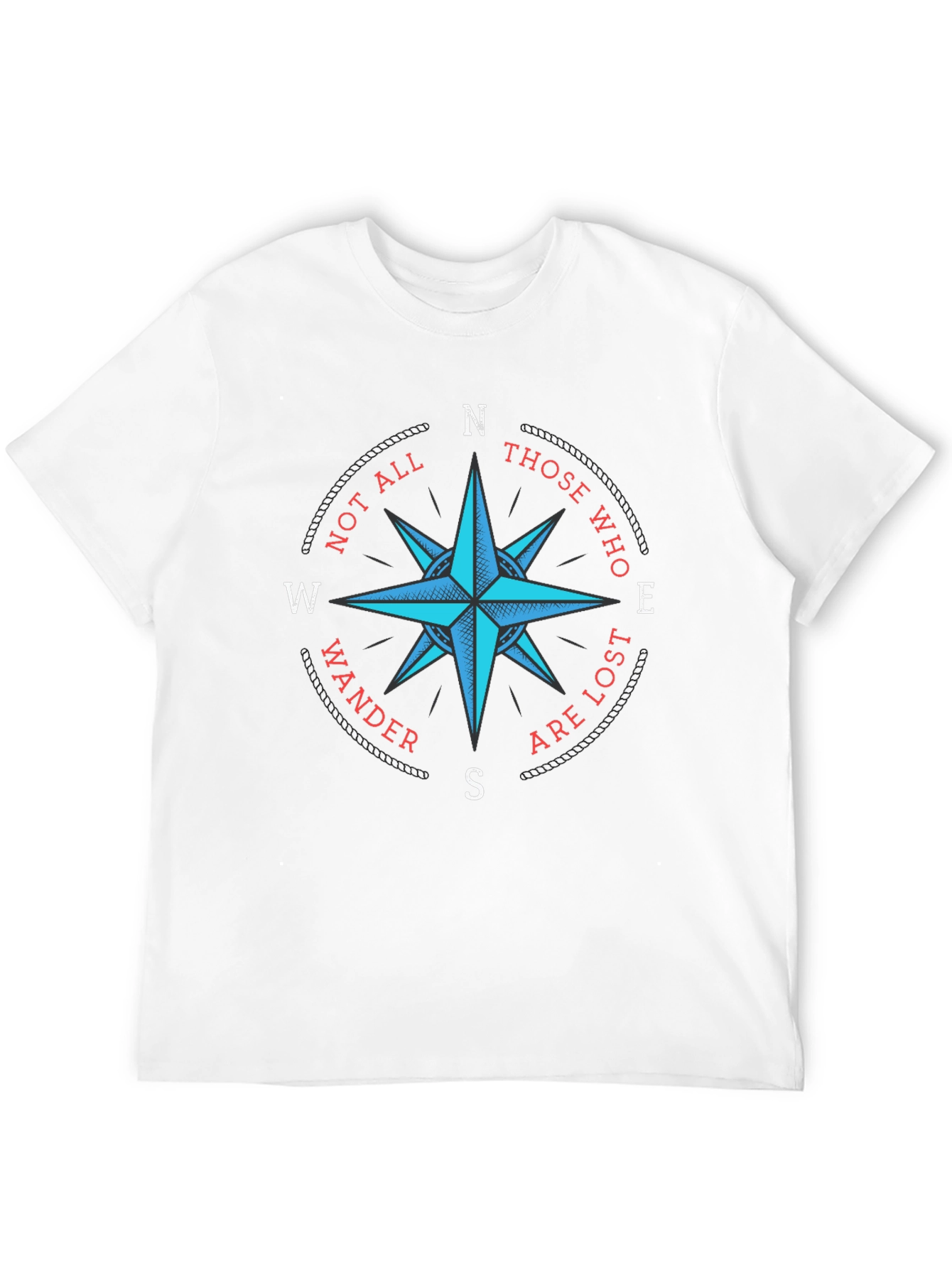 Black Wanderlust Compass Graphic Tee - Black Cotton T-Shirt view 12