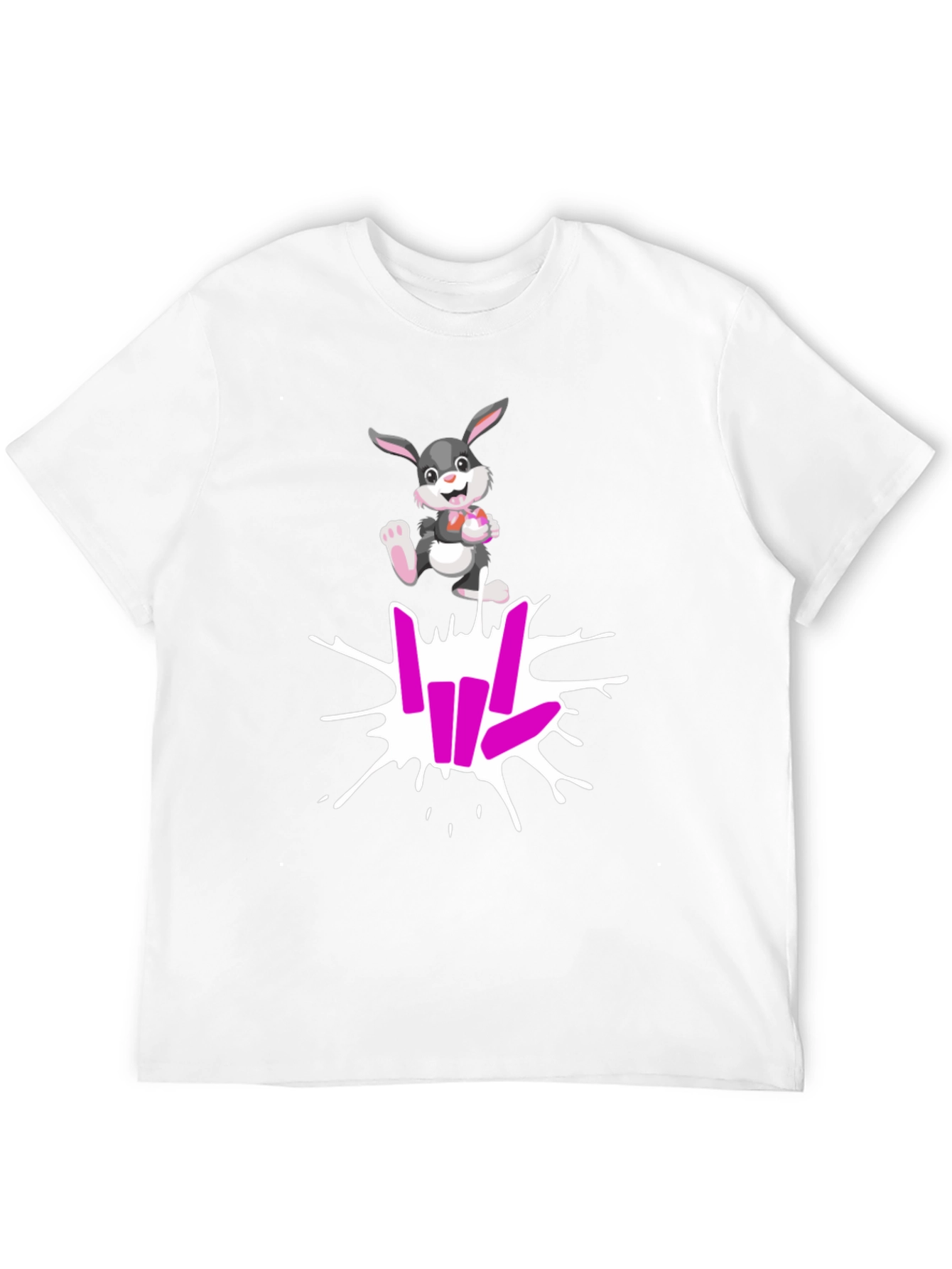 Black Cool Rabbit Share Love T-Shirt view 12