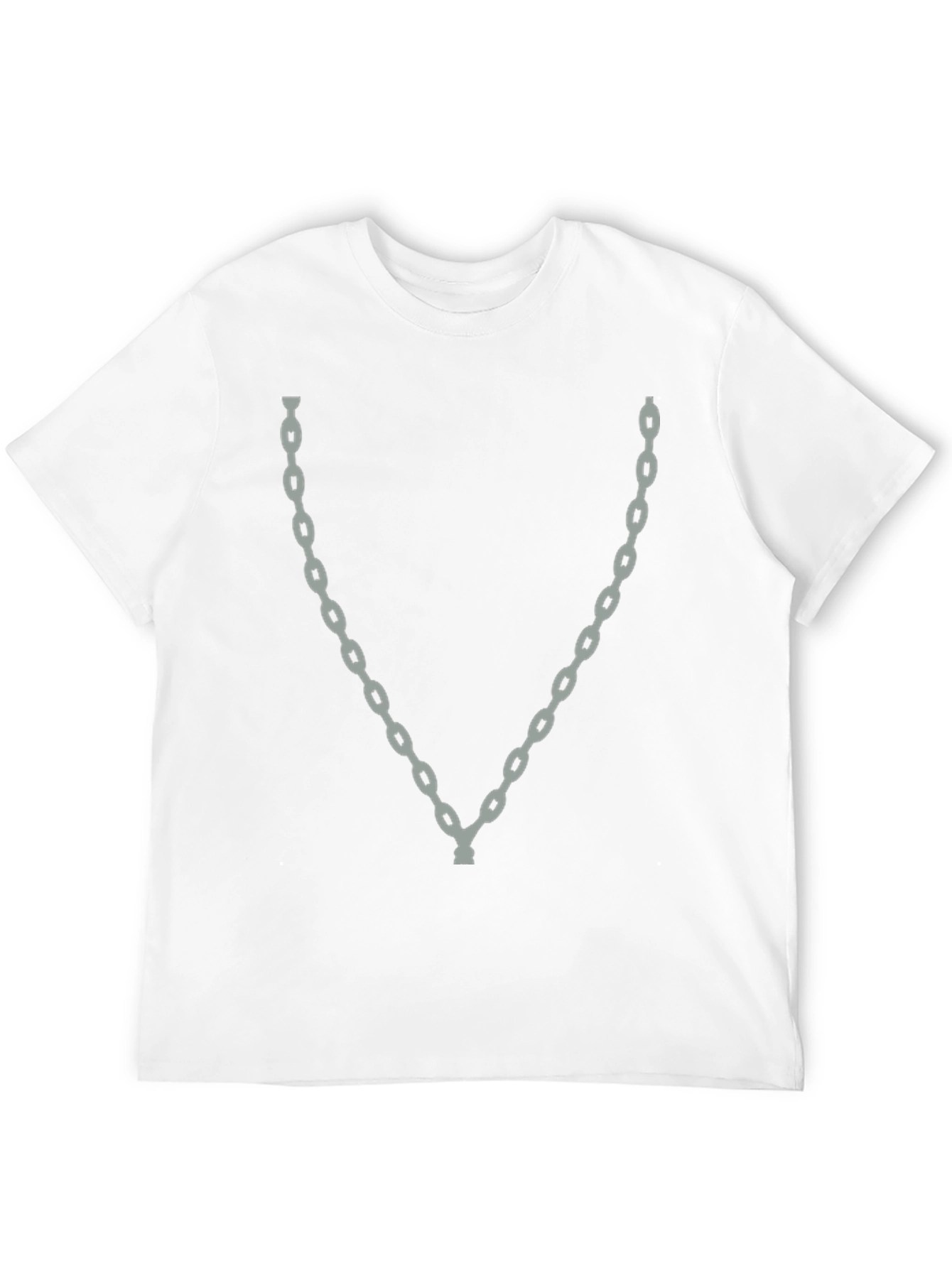 Black Men's Chain Graphic Tee - Stylish Crew Neck T-Shirt view 12