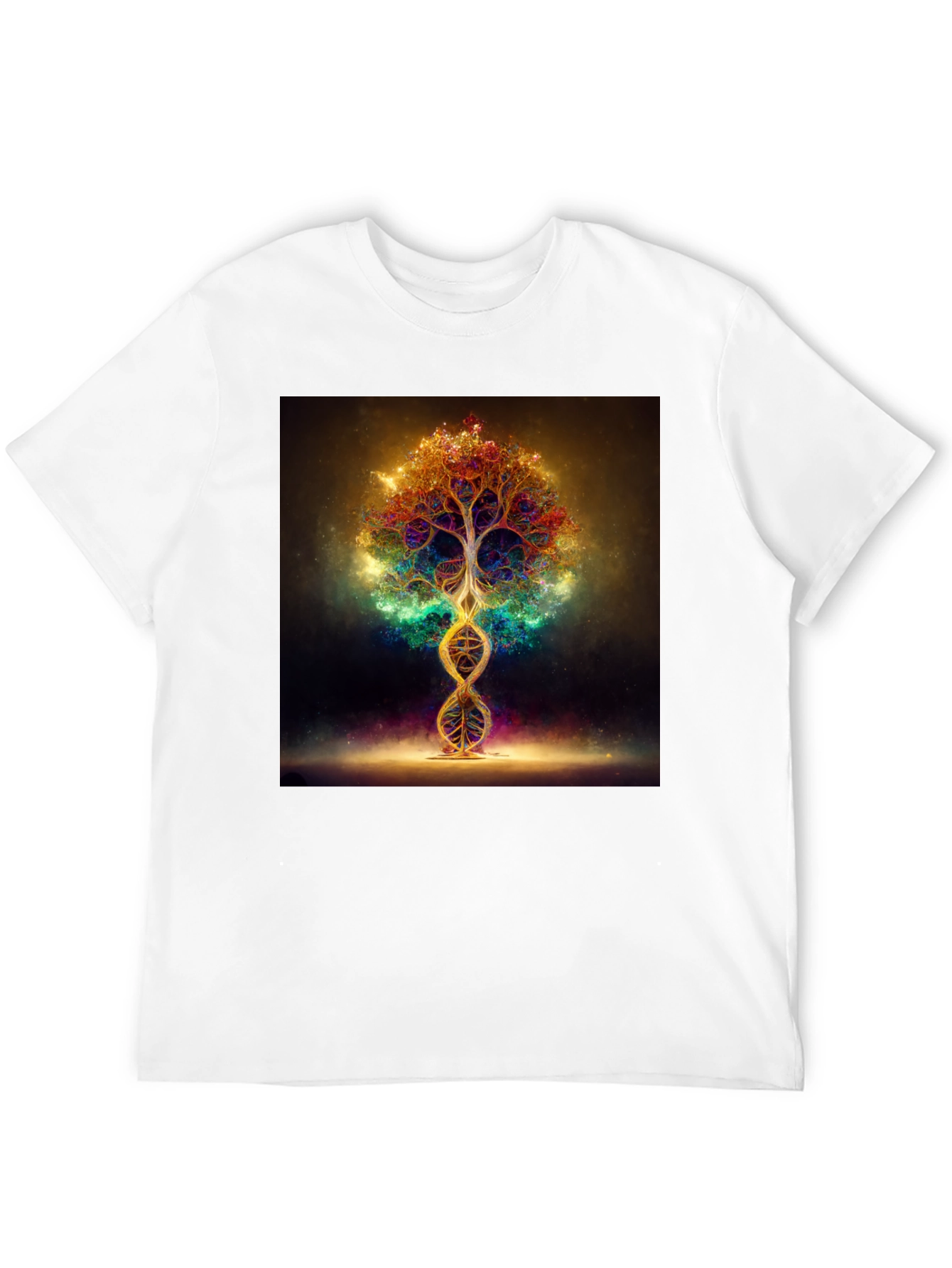 Black Cosmic Tree DNA T-Shirt - Vibrant Design view 12