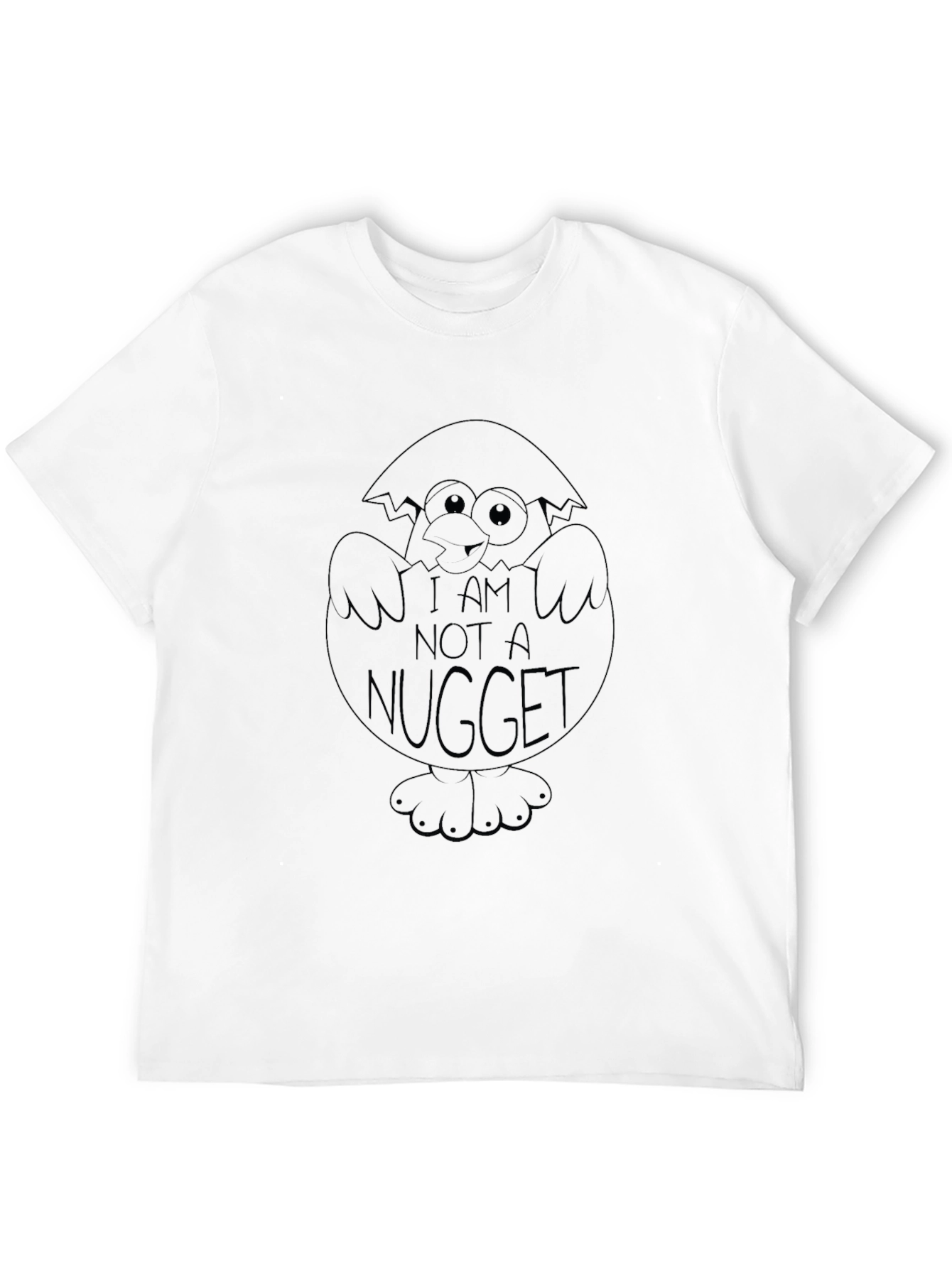 Black I Am Not A Nugget Men's Black T-Shirt view 12