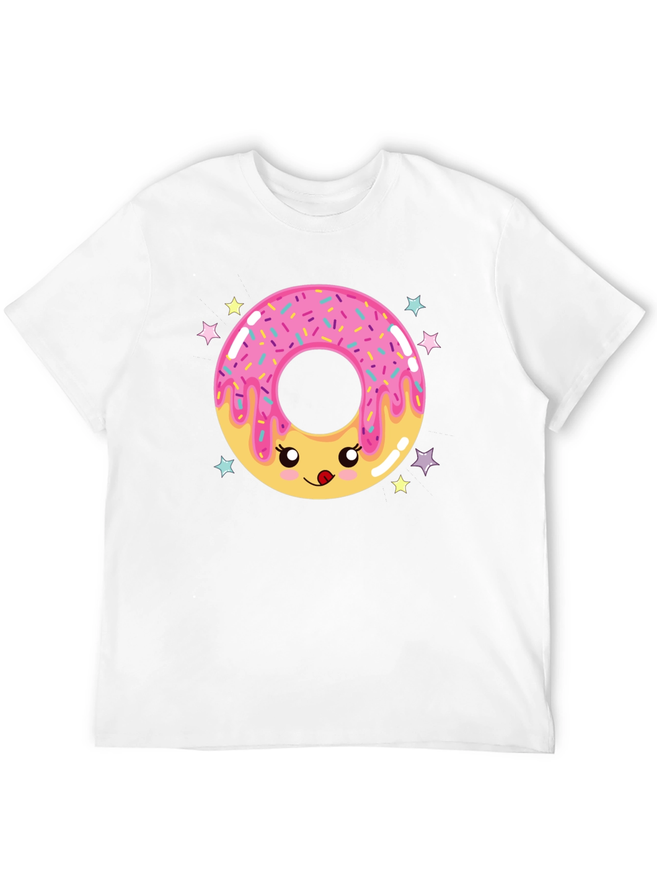 Black Kawaii Donut Graphic Tee - Black Cotton Comfort view 12