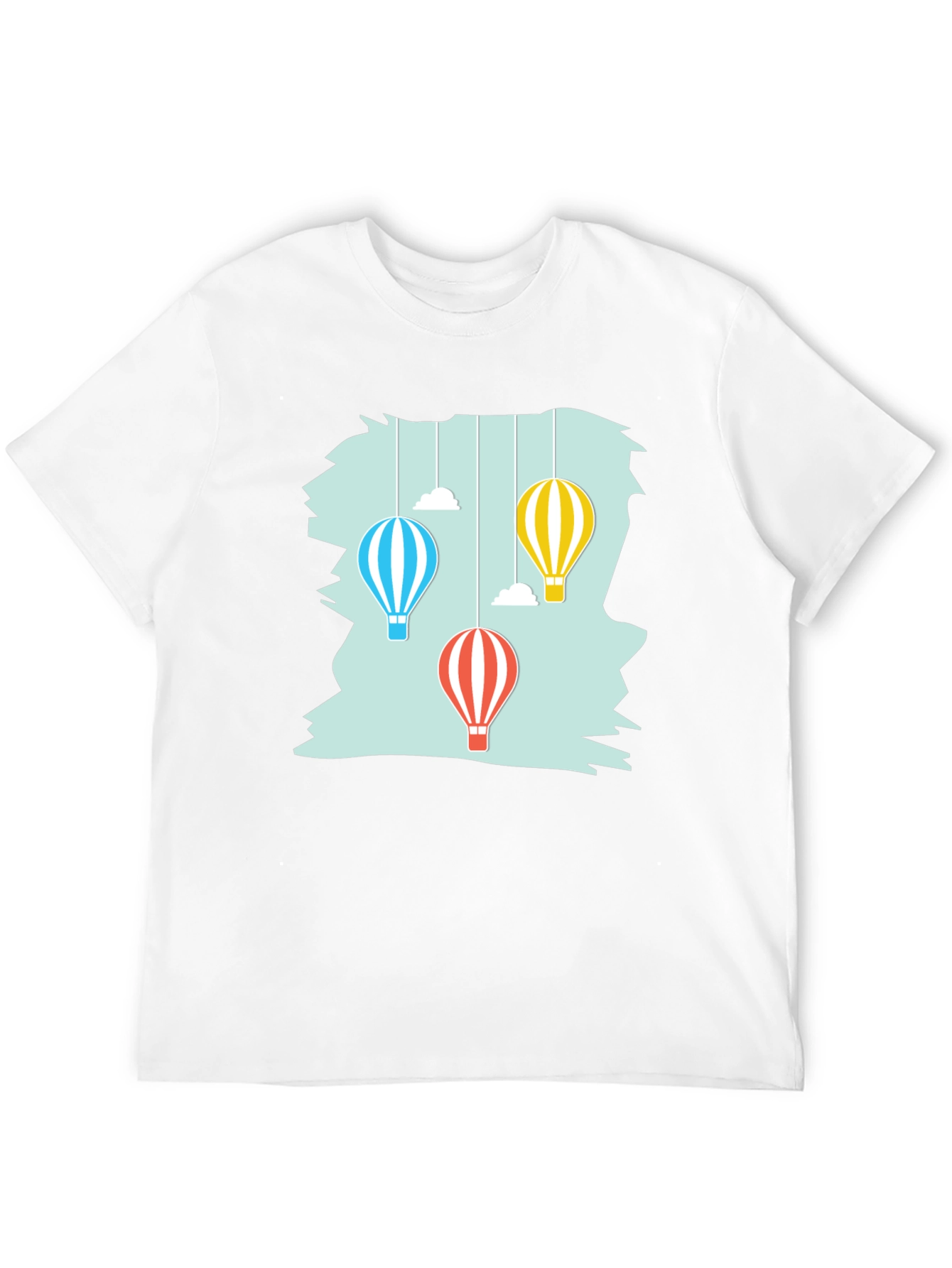 Black Hot Air Balloon Graphic Tee - Soft Cotton Casual Shirt view 12