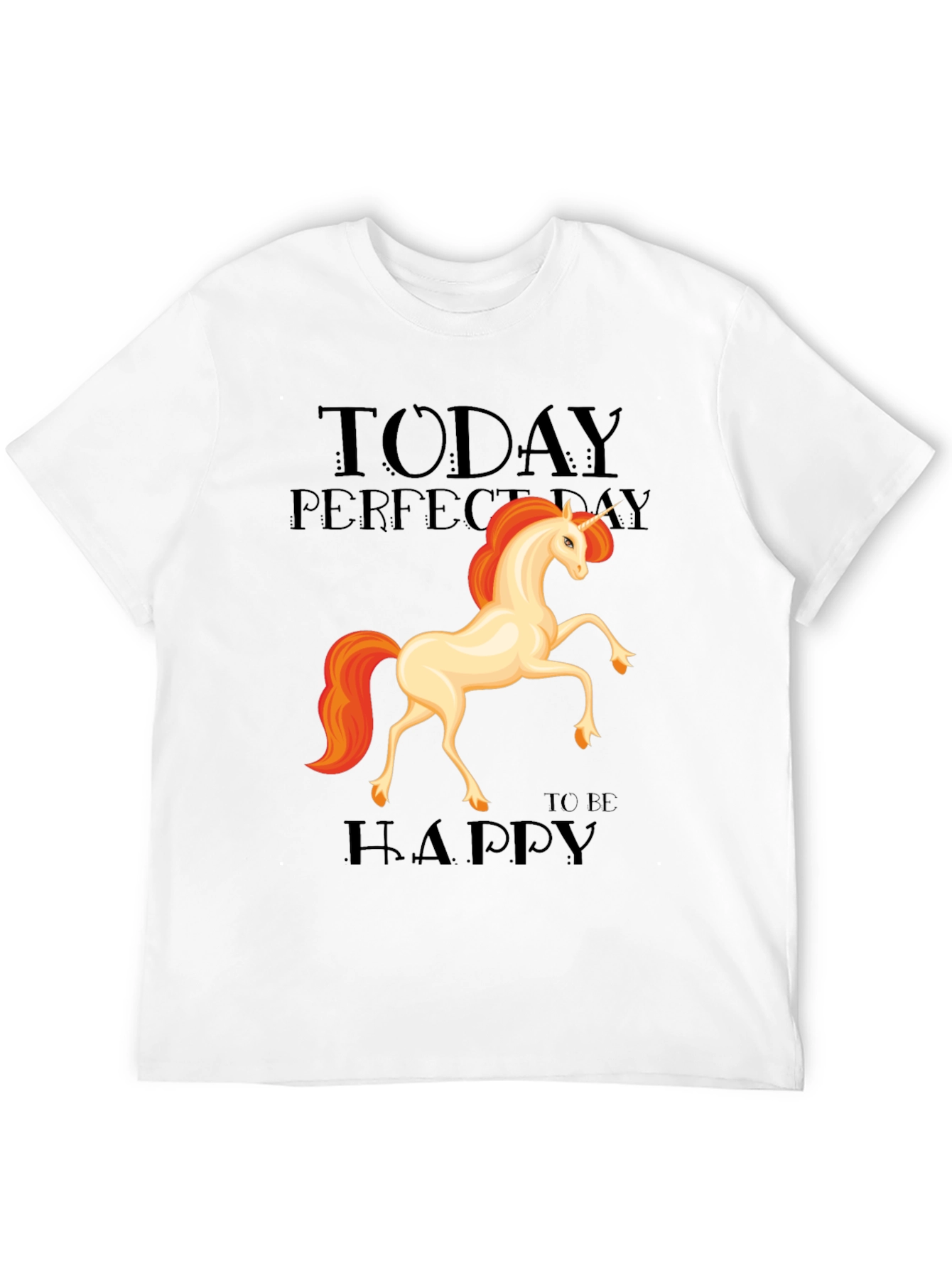 Black Unicorn Graphic Tee - Today Perfect Day To Be Happy T-Shirt view 12