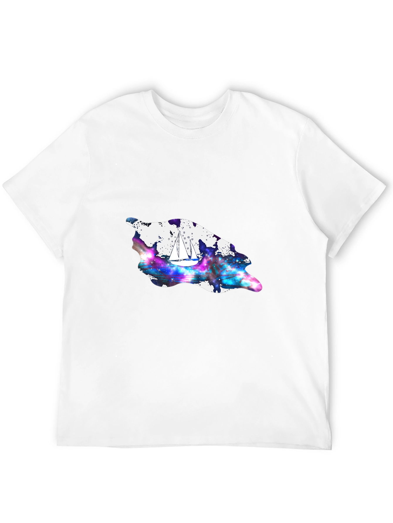 Black Sailboat Galaxy T-Shirt view 12