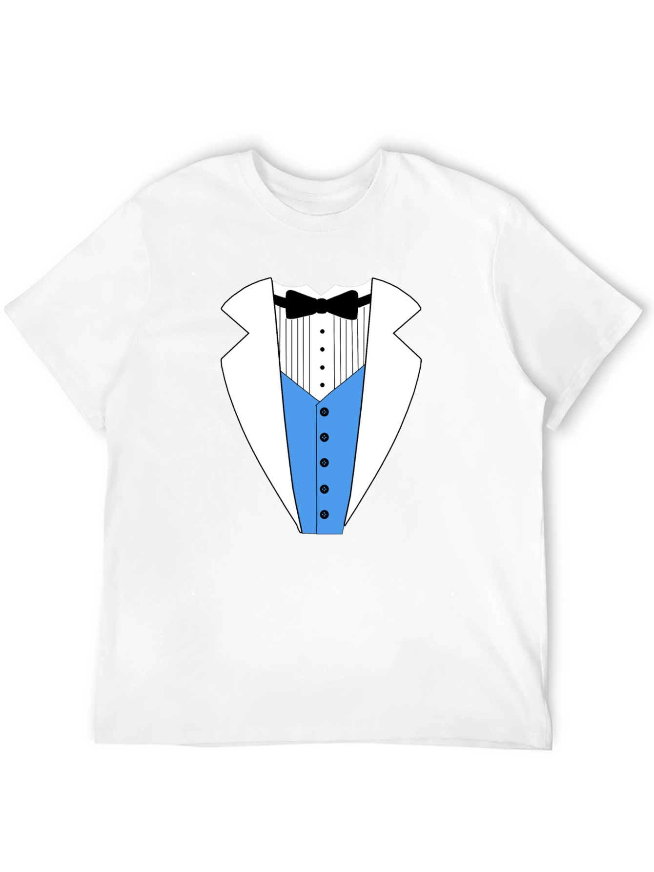 Black Tuxedo Print Crew Neck T-Shirt view 12