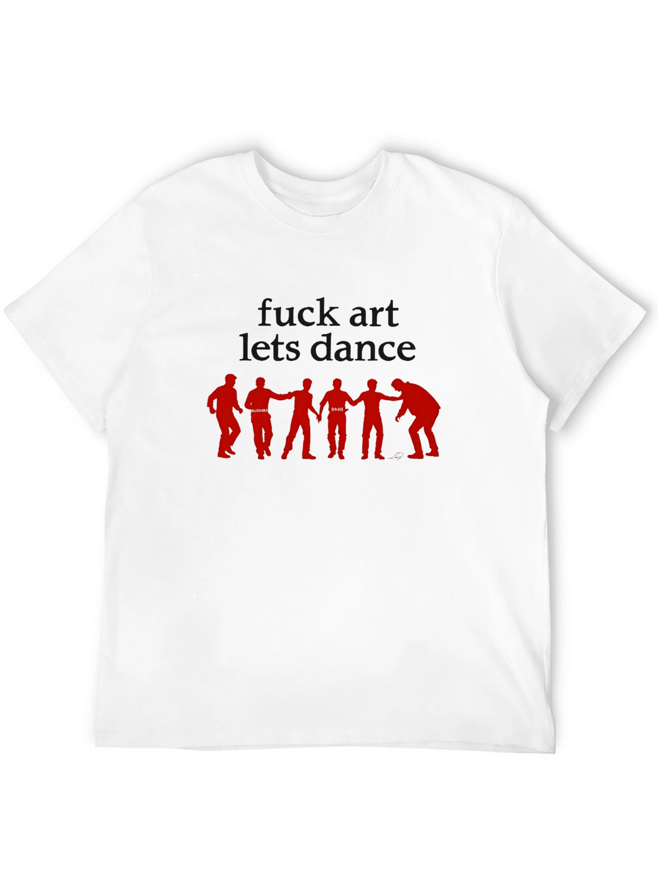 Black Funny F*ck Art Let's Dance Graphic T-Shirt view 12