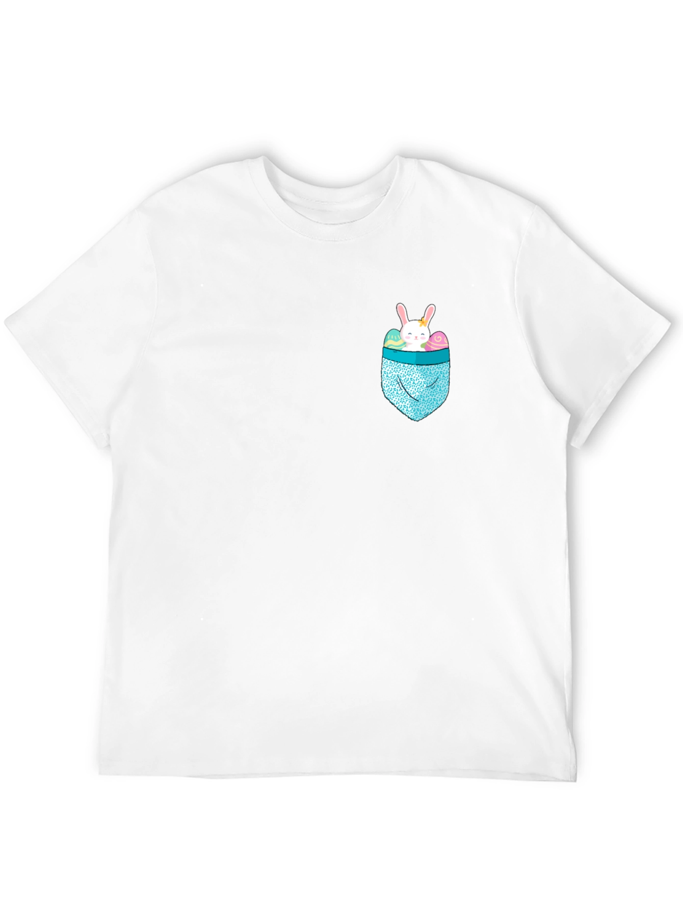 Black Bunny Pocket Easter T-Shirt - Cute Holiday Apparel view 12