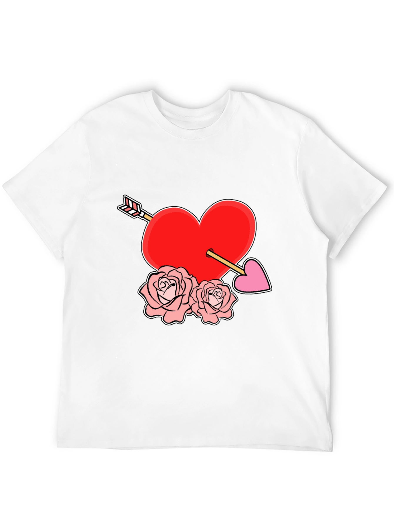 Black Heart Arrow Roses Graphic Tee view 12