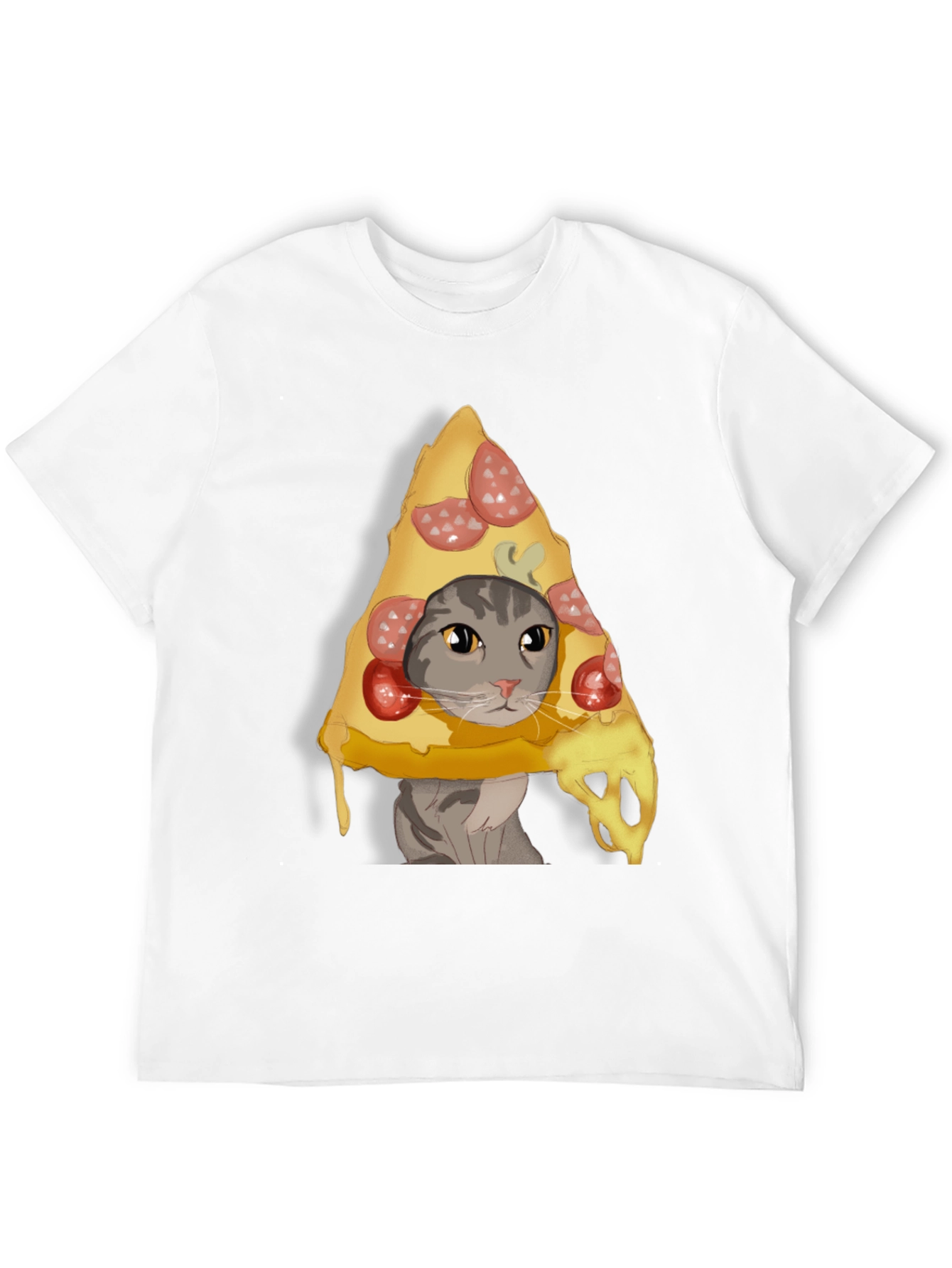 Black Pizza Cat Graphic T-Shirt - Funny & Unique view 12
