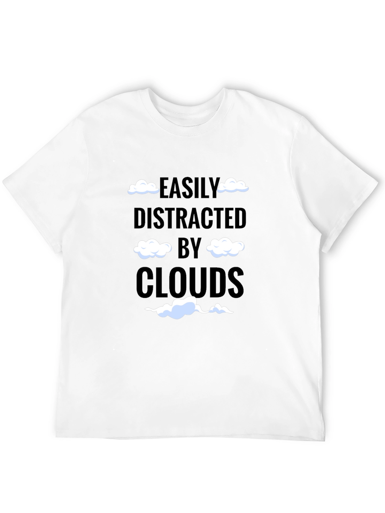 Black Easily Distracted by Clouds T-Shirt Funny Cloud Lover Tee view 12