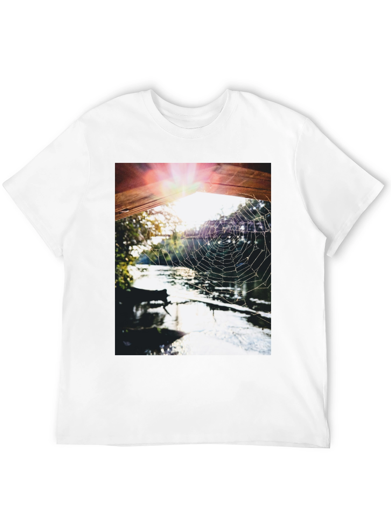 Black Spider Web at Sunrise T-Shirt view 12