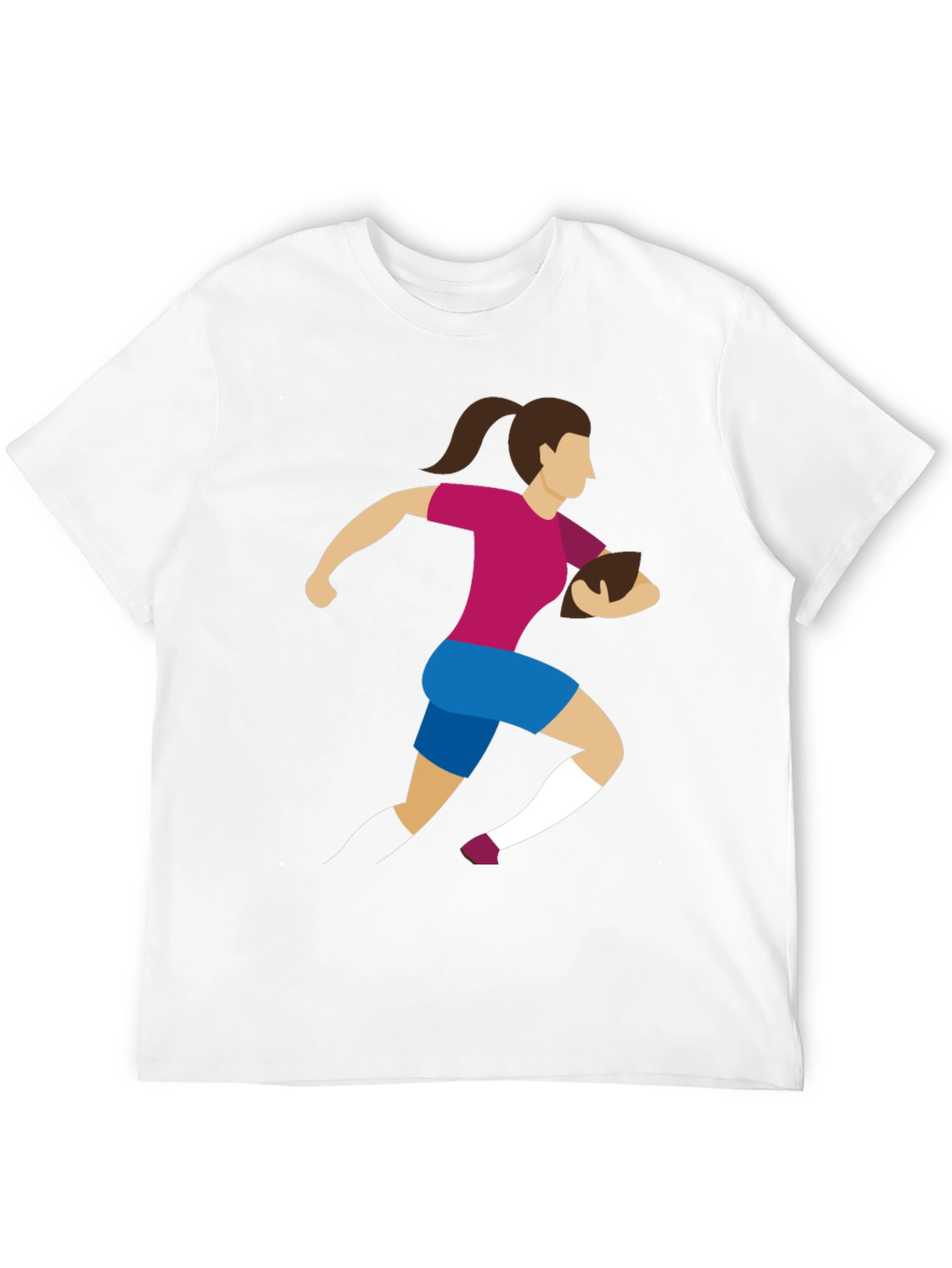 Black Rugby Girl Graphic Tee - Black Cotton Casual T-Shirt view 12