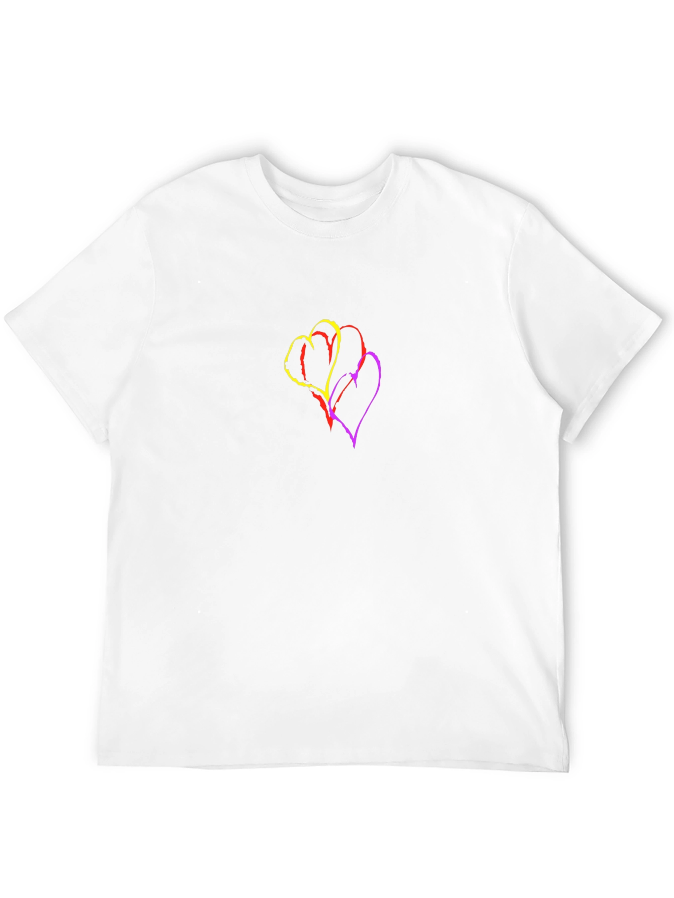 Black Trendy Black Tee with Colorful Hearts Graphic Print view 12
