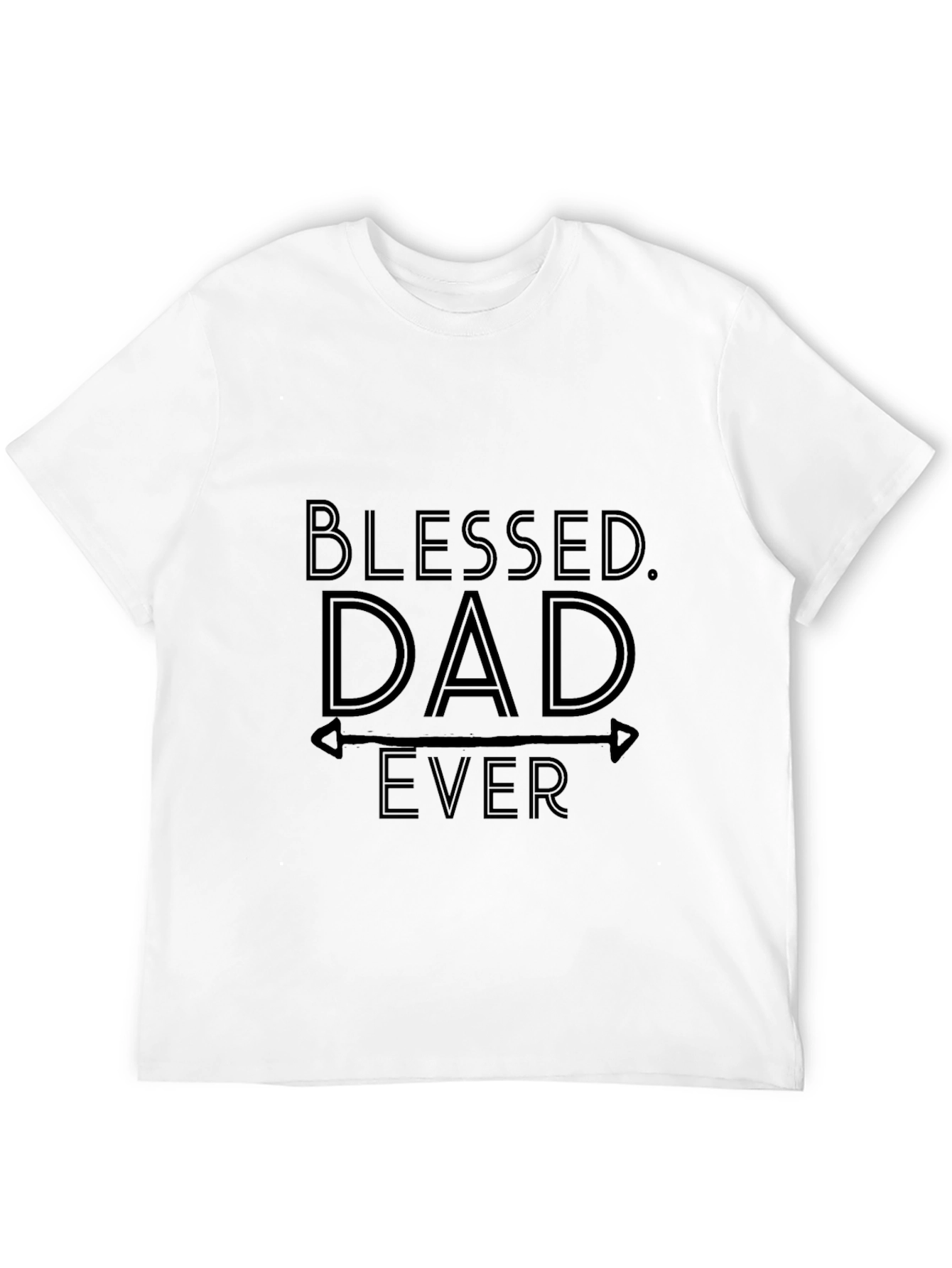 Black Blessed Dad Ever Black T-Shirt view 12