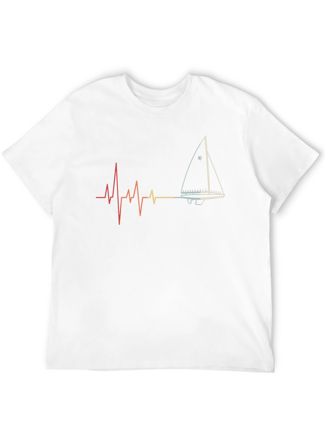 Sailboat Heartbeat Graphic Tee - Black - 12