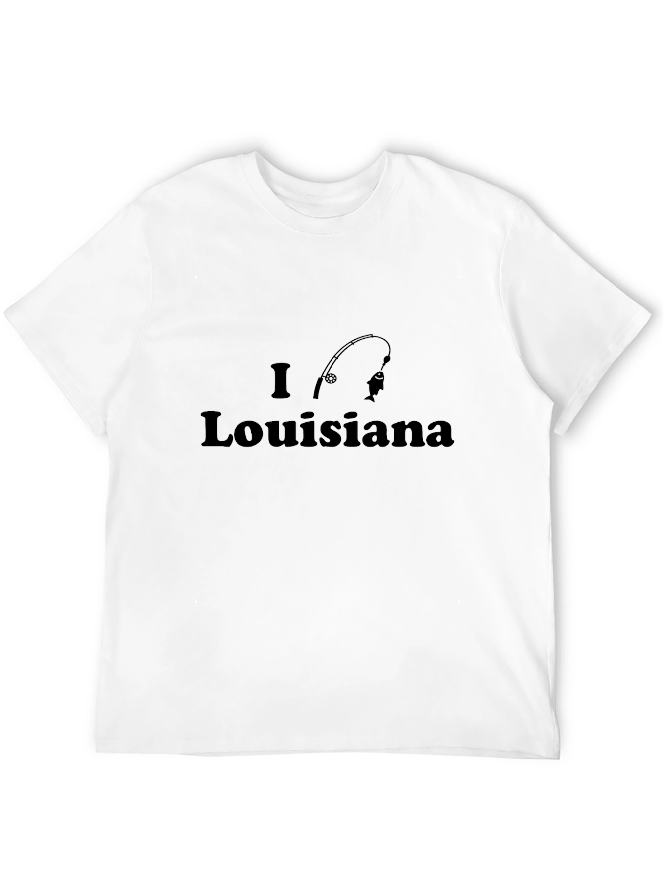 Black I Love Louisiana Fishing Black Tee view 12