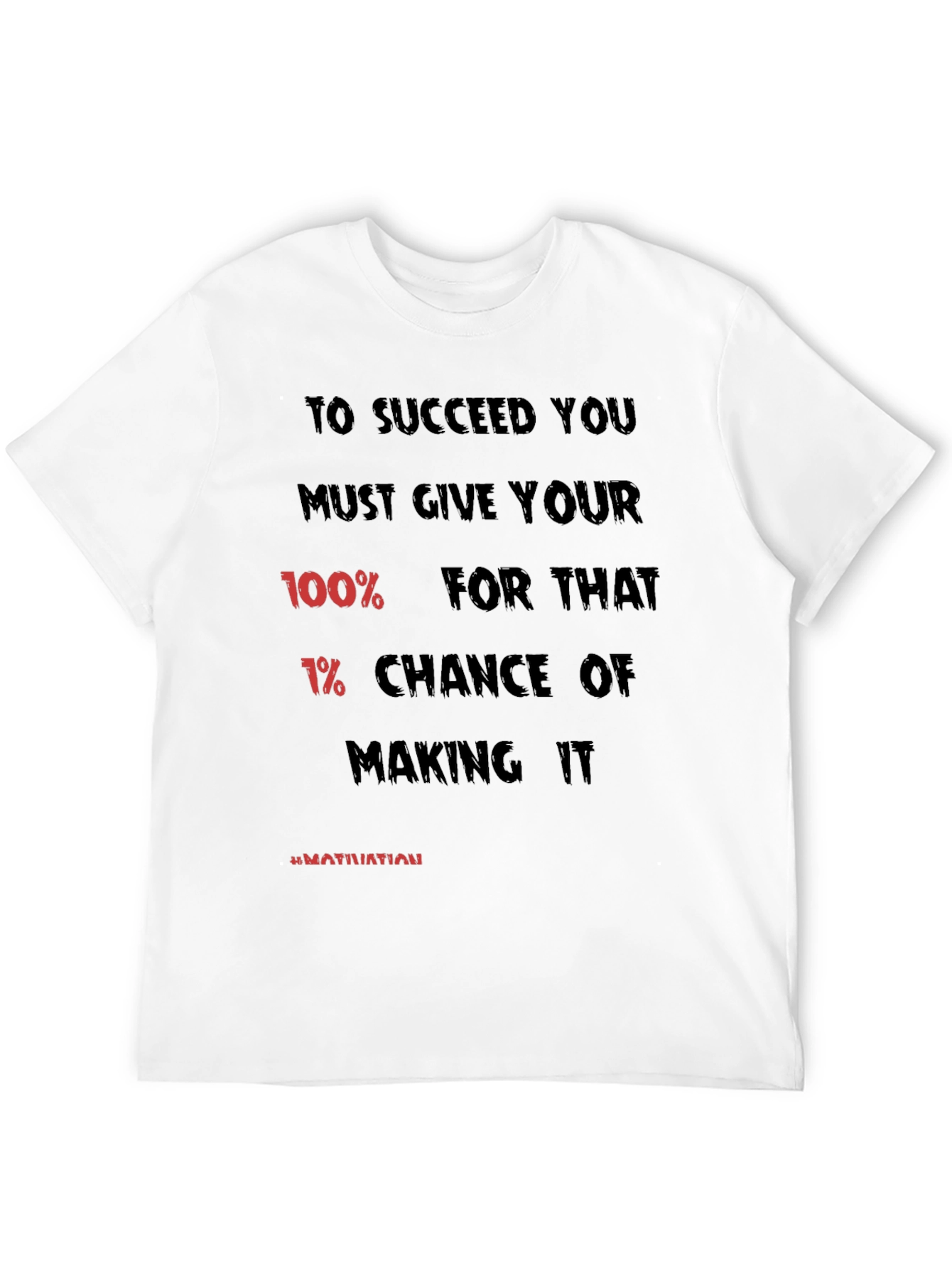 Black Motivational Black T-Shirt: 100% Effort view 12