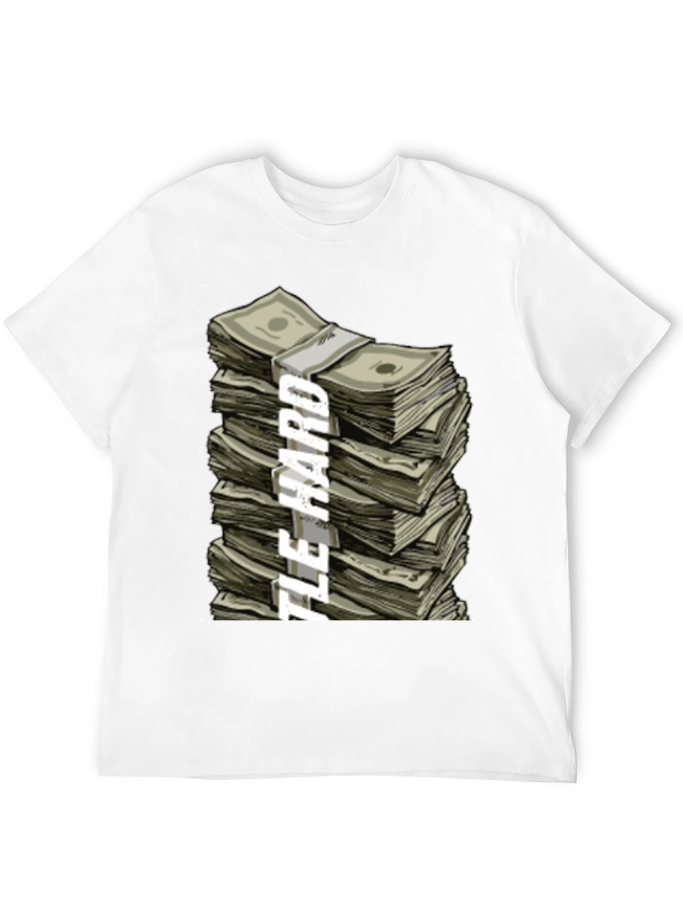 Black Hustle Hard Stacked Money Graphic Tee view 12