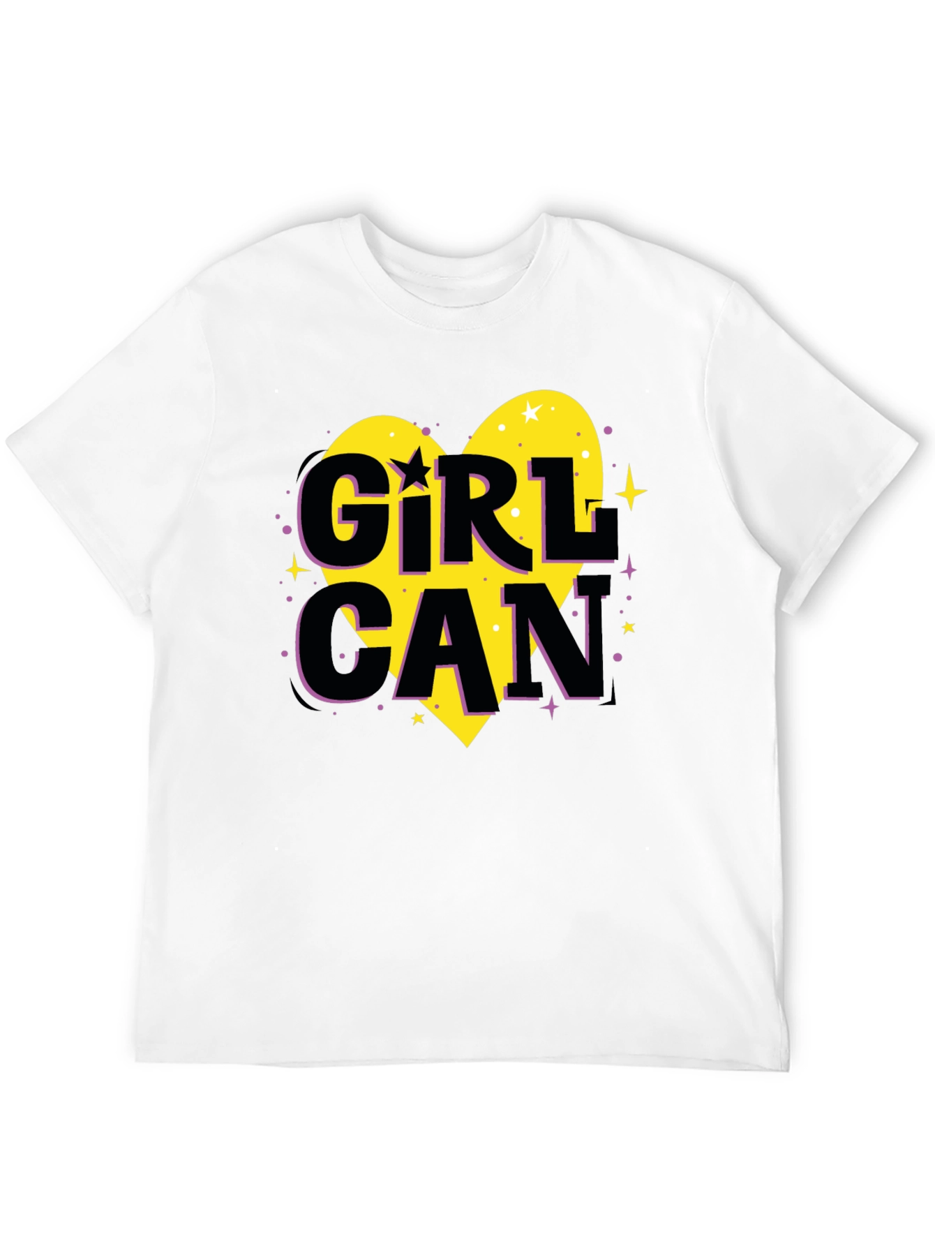 Black Girl Can Heart Graphic T-Shirt - Black view 12