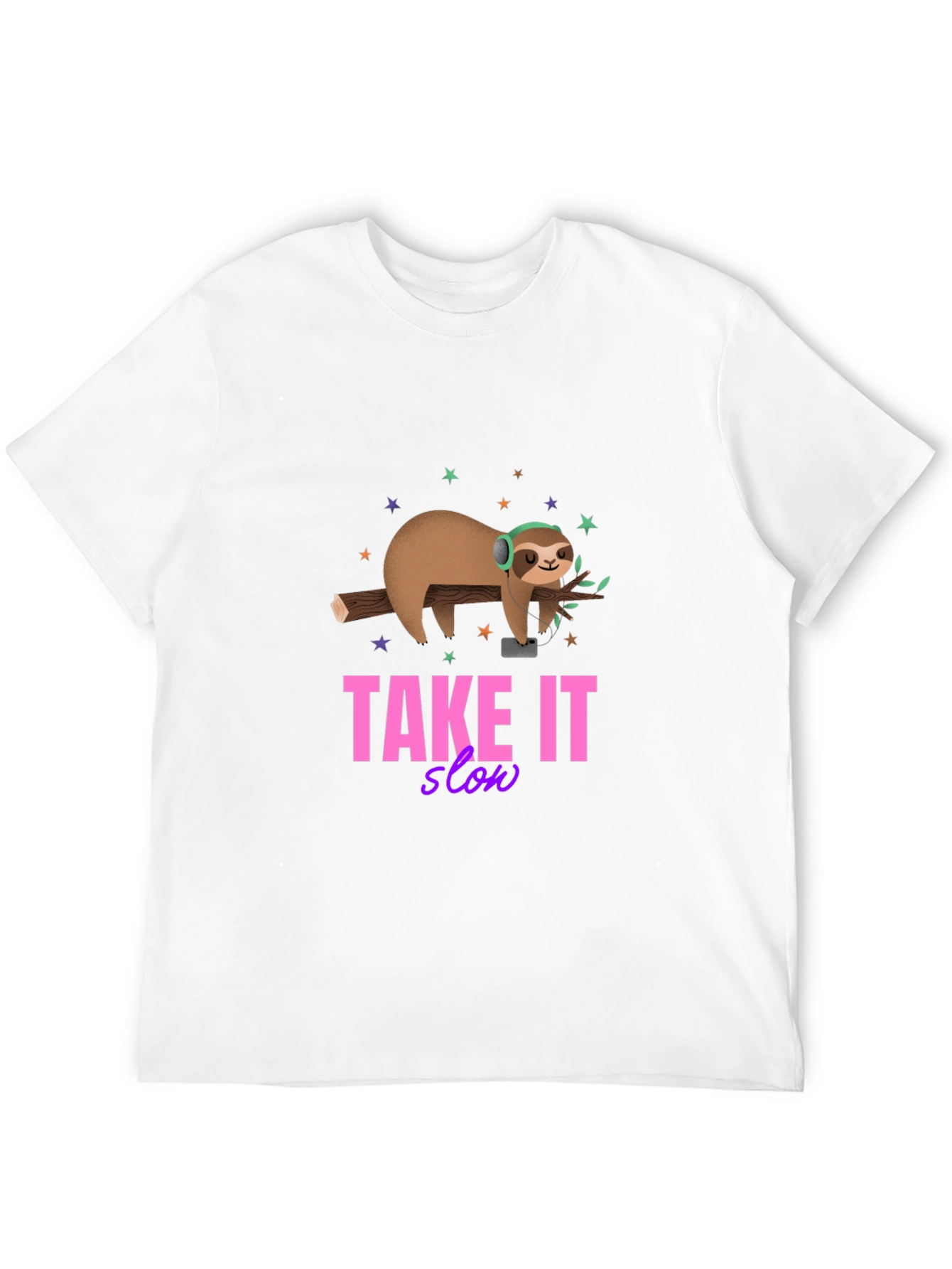 Black Relaxed Sloth Graphic Tee - Take it Slow view 12