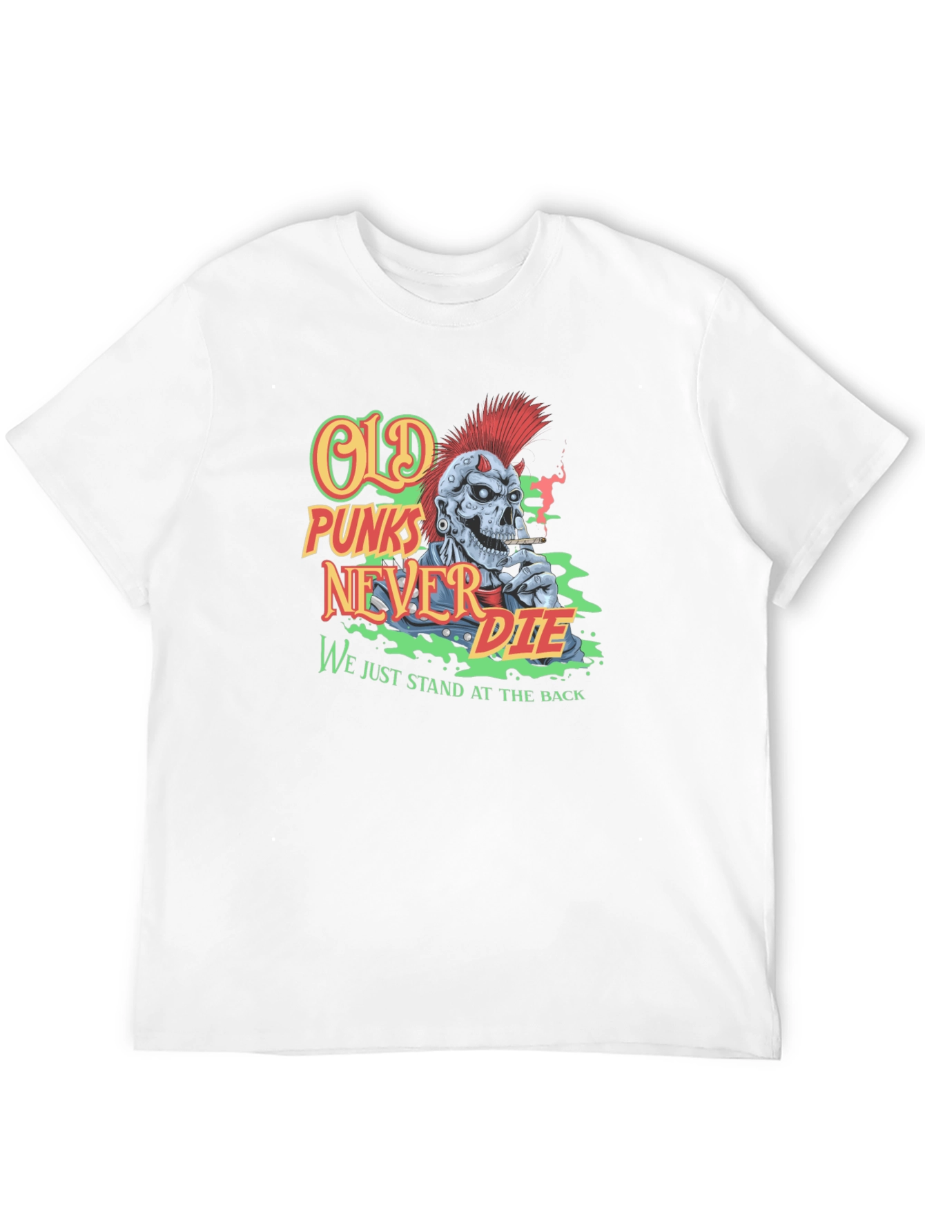 Black Old Punks Never Die Graphic T-Shirt view 12