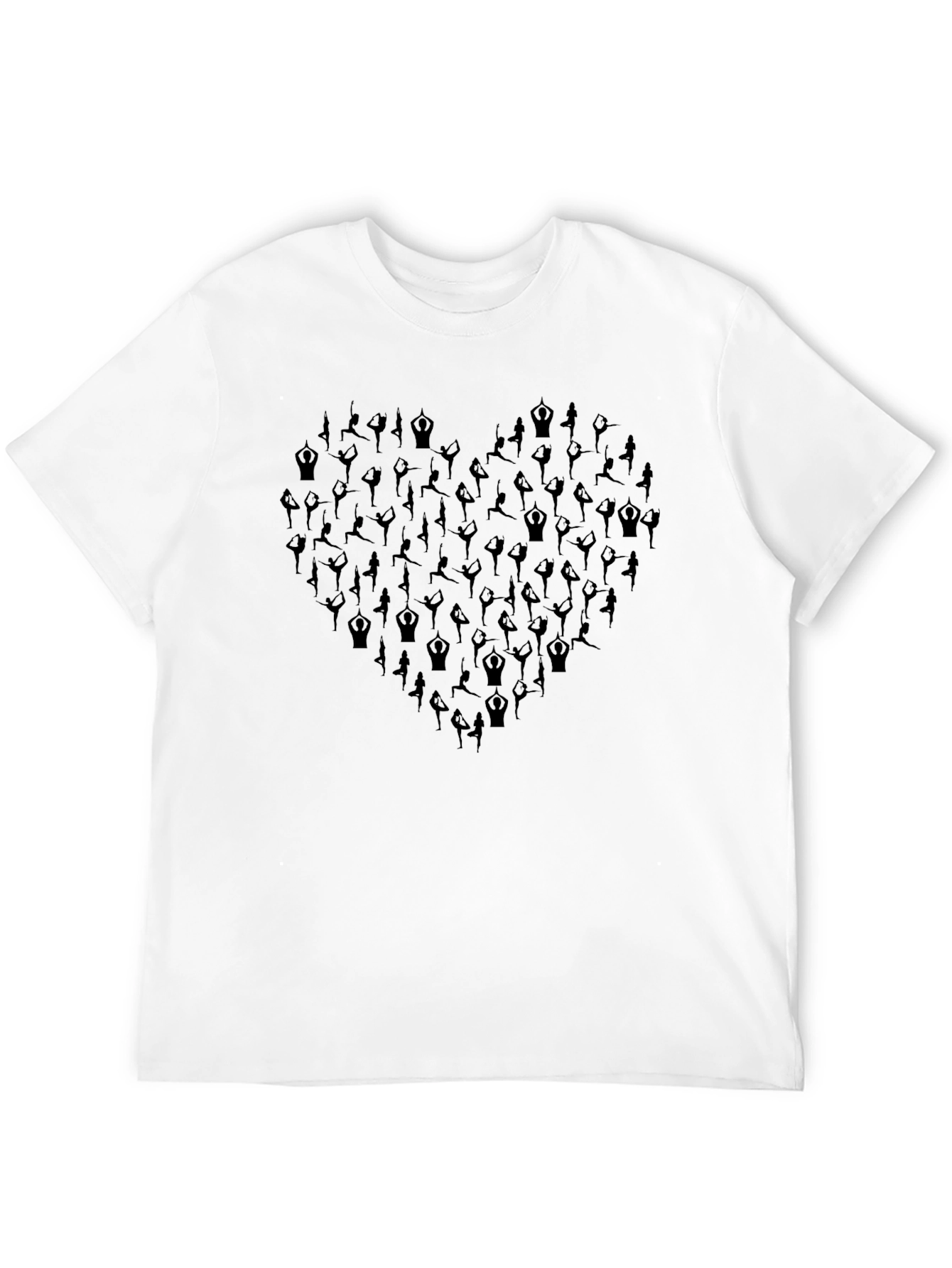 Black Yoga Heart Graphic Black T-Shirt - Unisex view 12