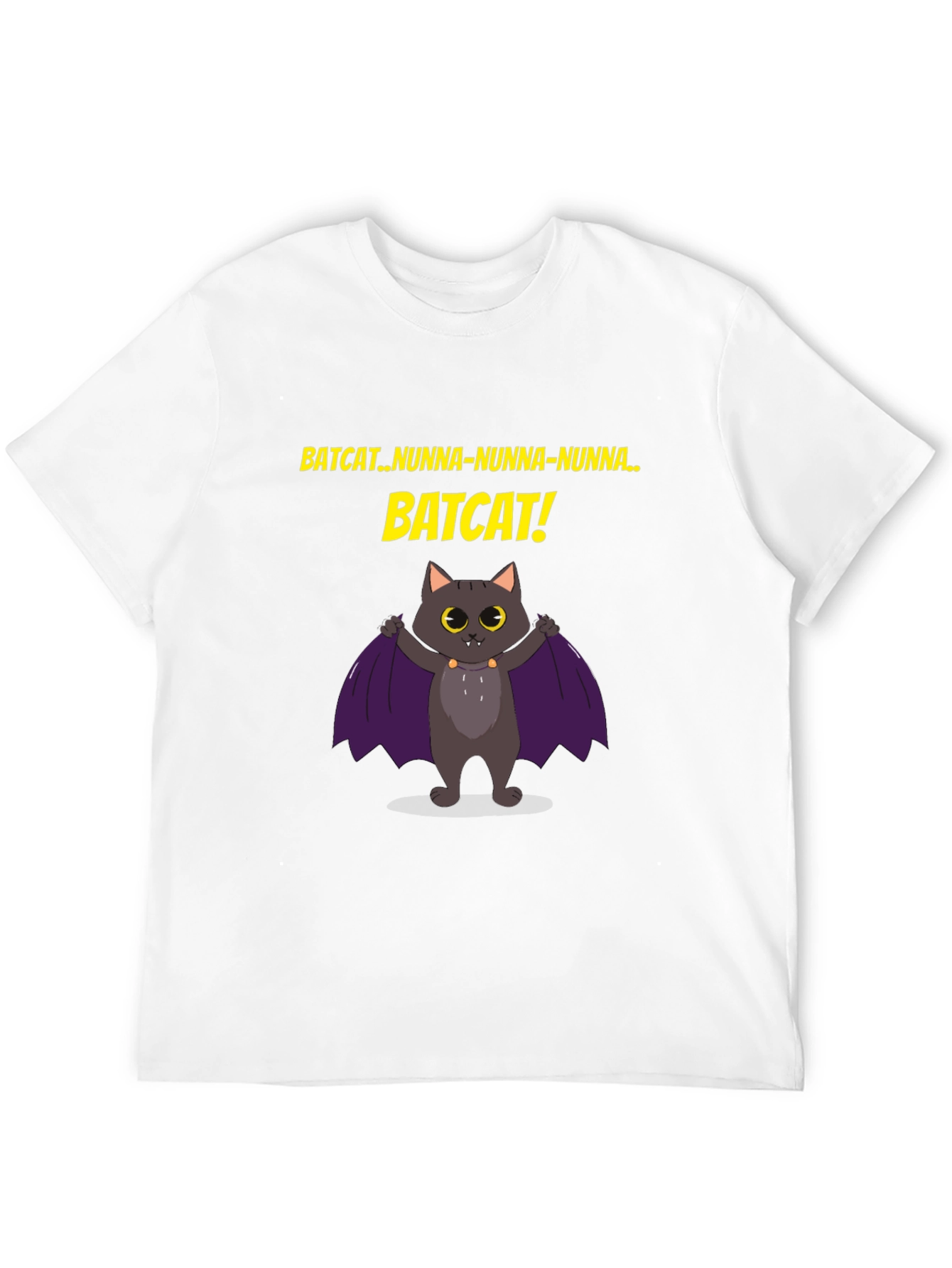 Black Batcat T-Shirt -  Fun Graphic Tee  view 12