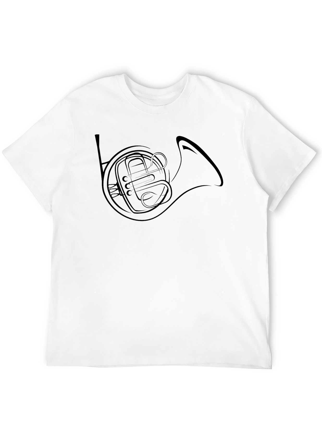 Black French Horn Graphic Tee - Musician's T-Shirt view 12