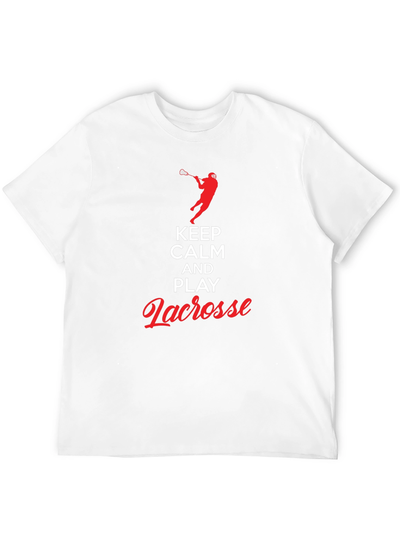 Black Keep Calm and Play Lacrosse Black T-Shirt view 12