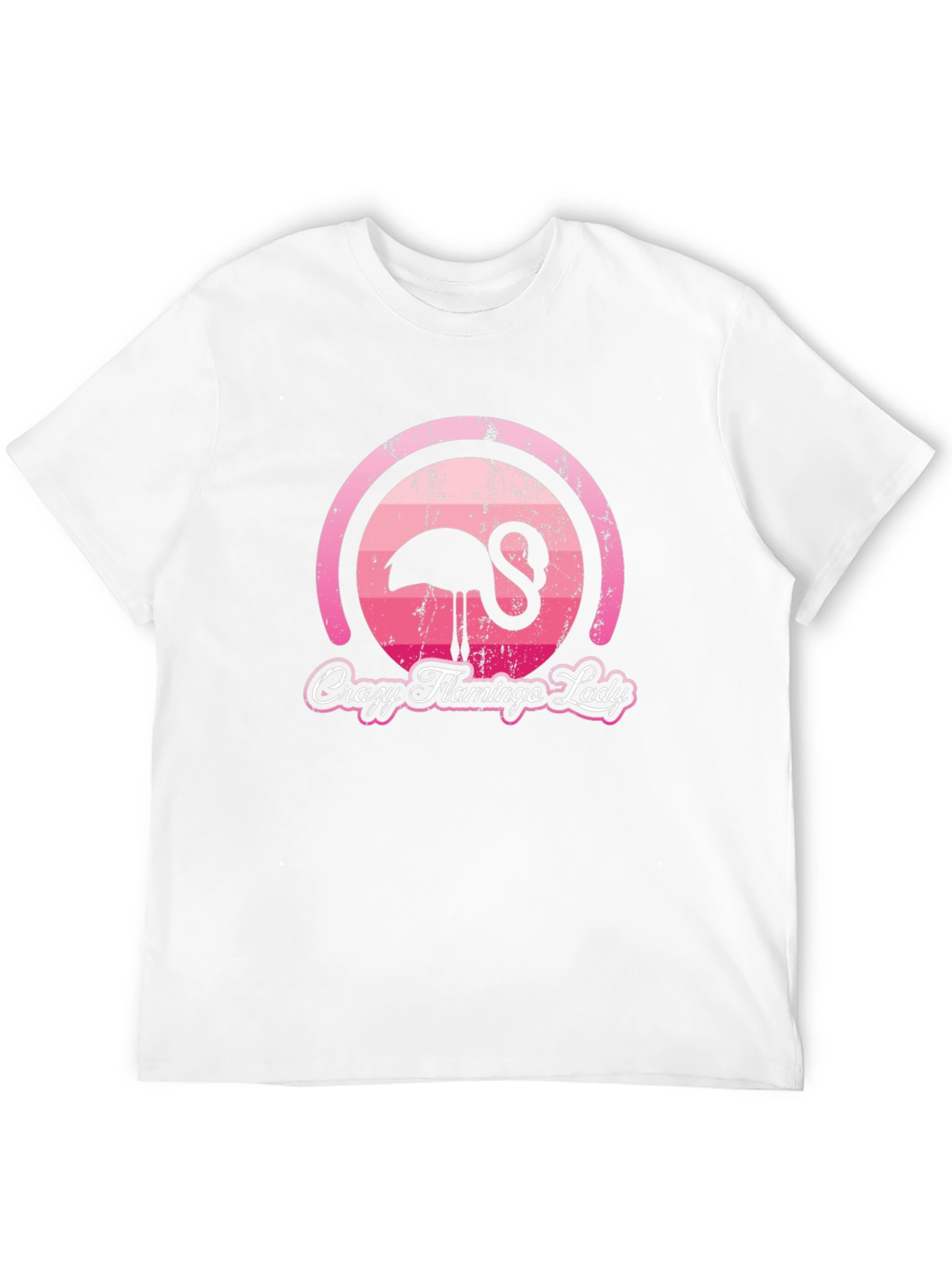Black Crazy Flamingo Lady Graphic T-Shirt view 12