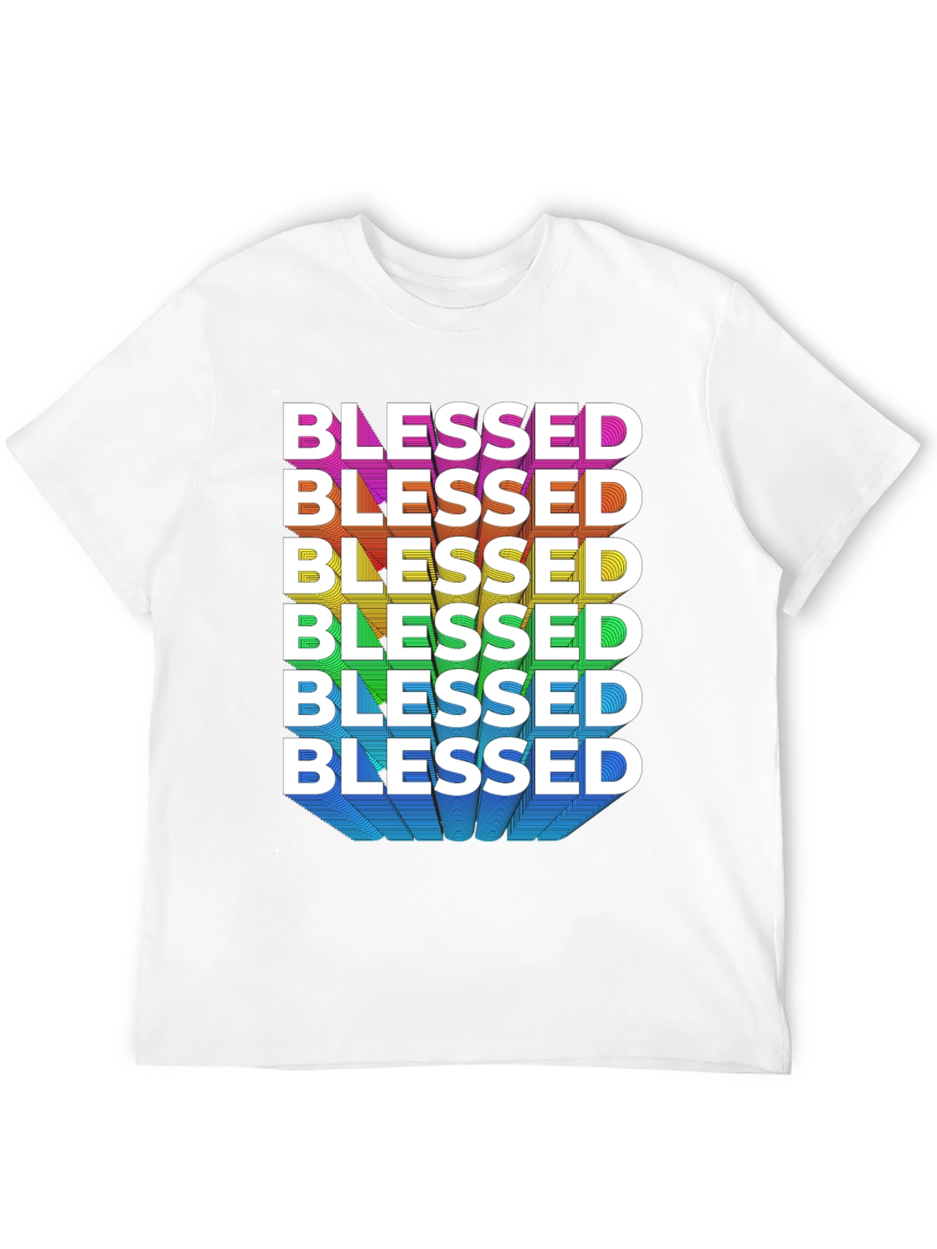 Black Blessed Rainbow Graphic Tee - Black view 12