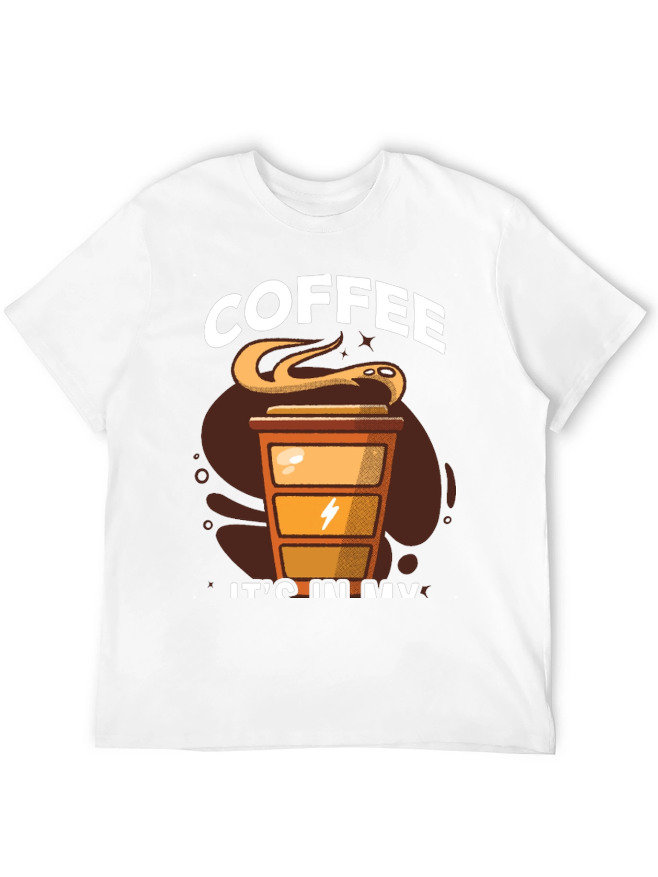 Black Coffee Snake T-Shirt - 'It's In My Veins' Design view 12