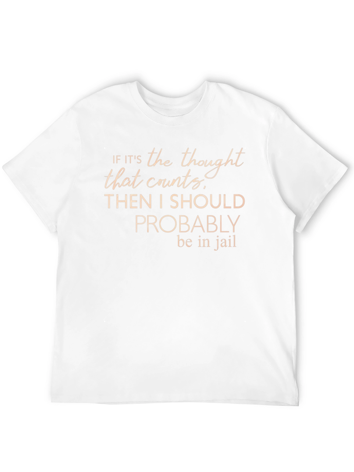 Black Funny "Thought Counts" Graphic Tee view 12