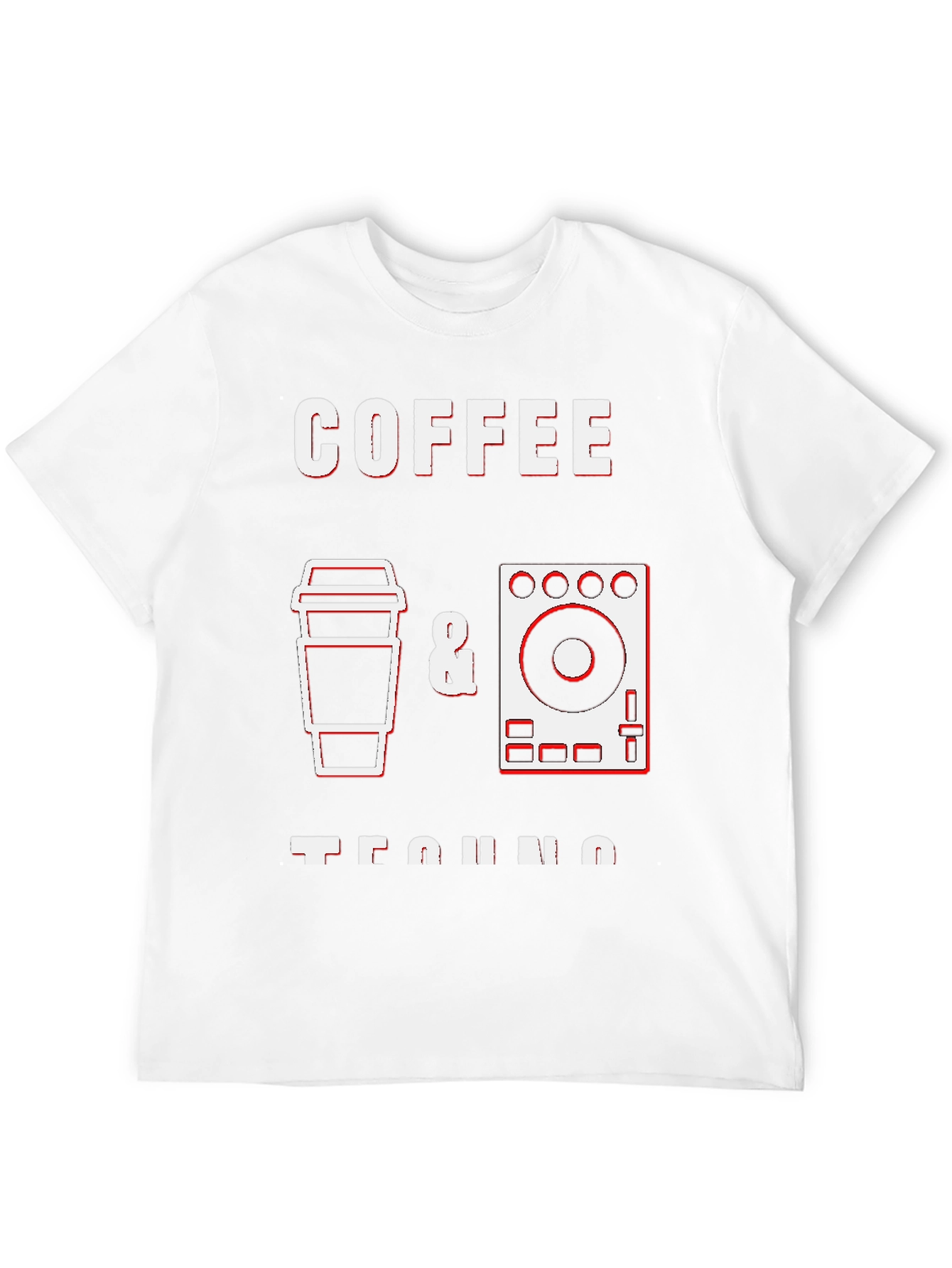 Black Coffee & Techno Graphic Tee - Black Crew Neck T-Shirt view 12
