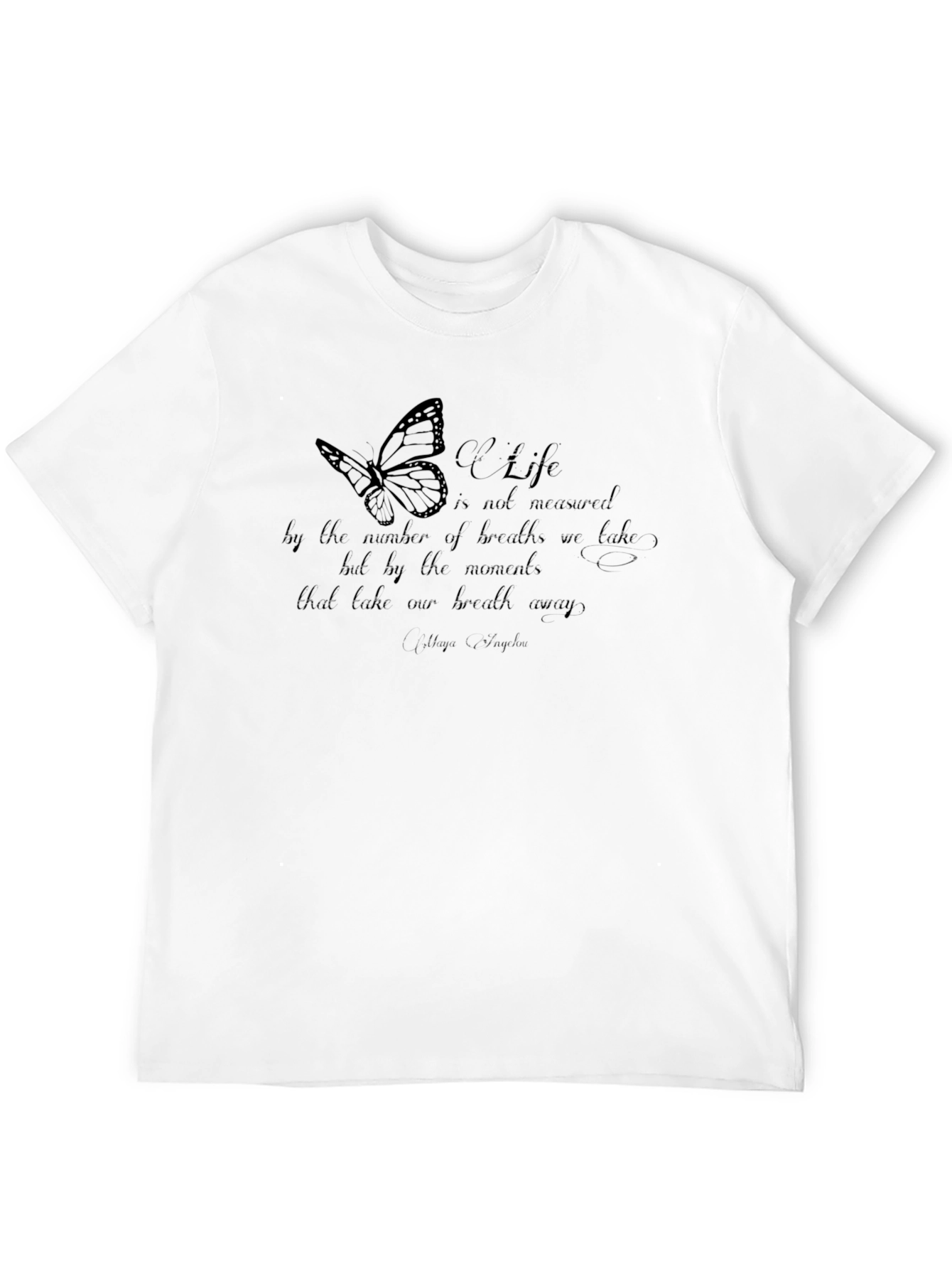 Black Life Quote Graphic Tee -  Inspirational Butterfly T-Shirt view 12