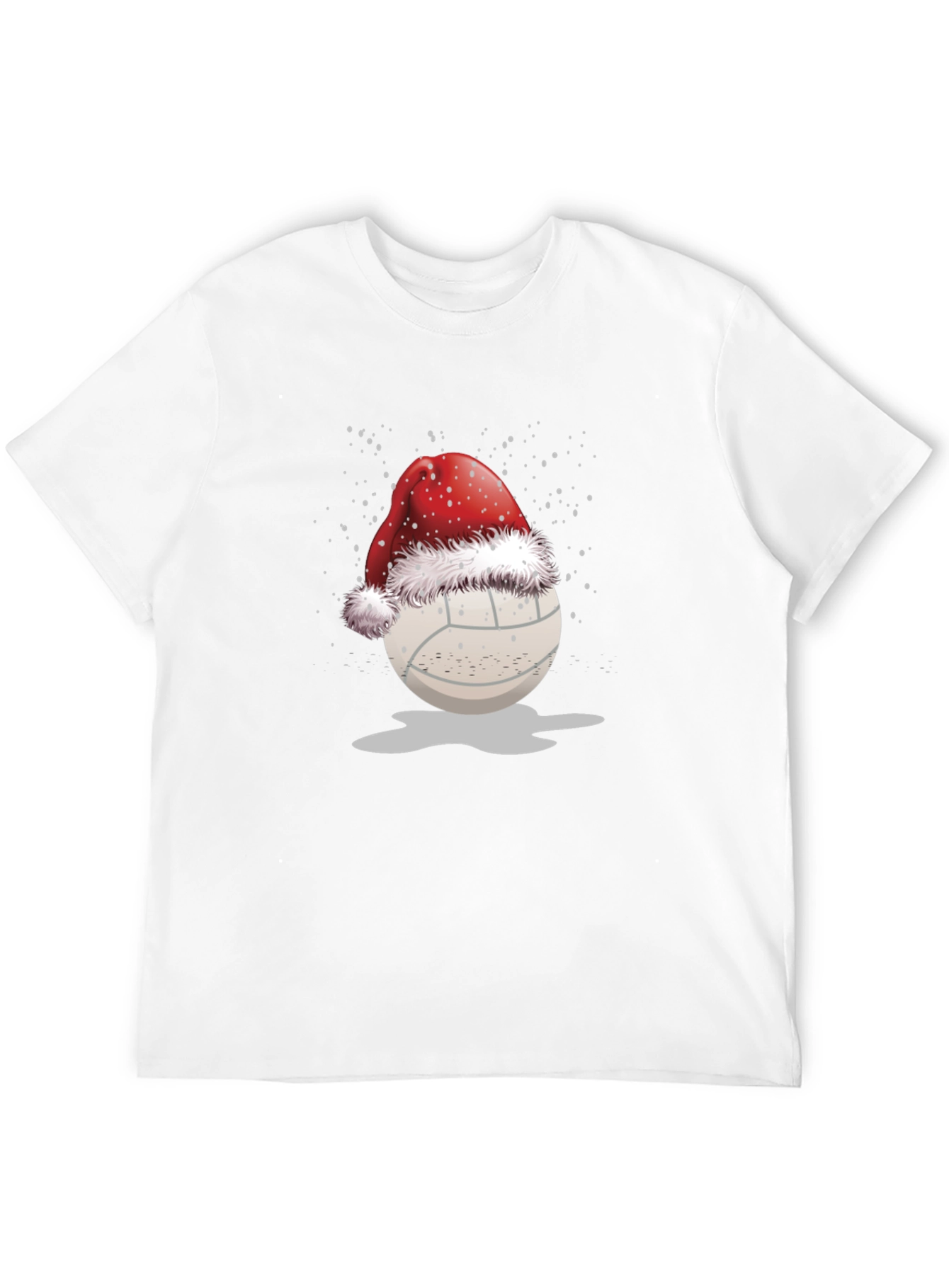 Black Volleyball Santa Hat Graphic Tee view 12