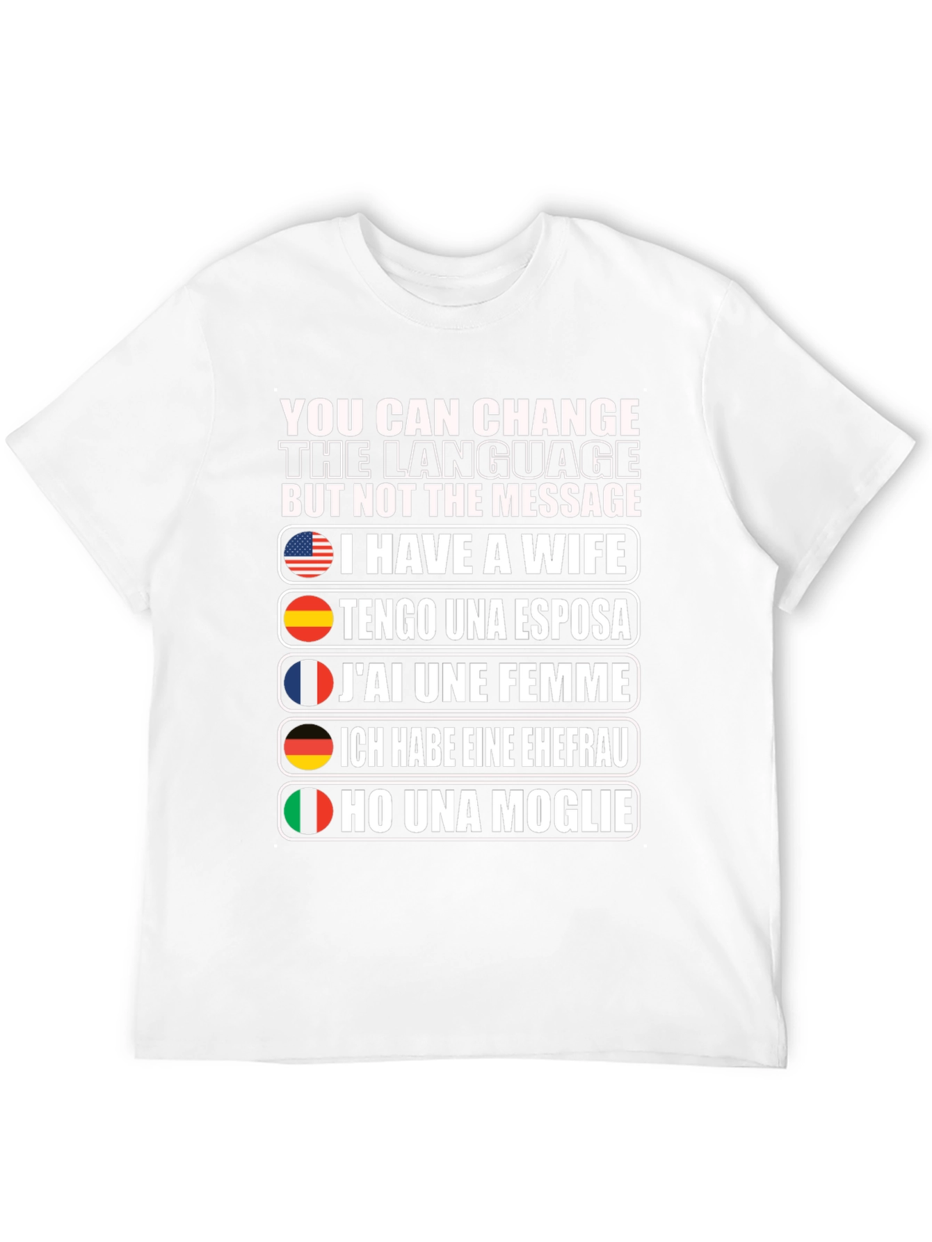 Black Multilingual "I Have a Wife" Graphic T-Shirt view 12