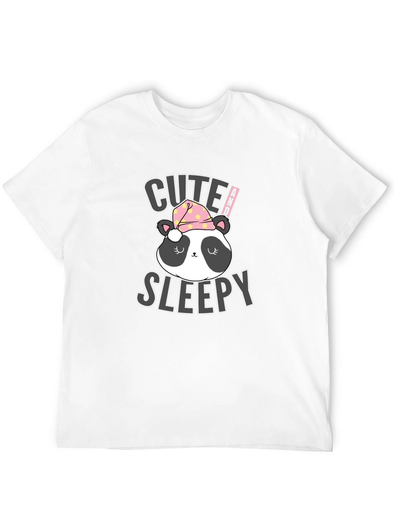 Black Cute Sleepy Panda T-Shirt view 12