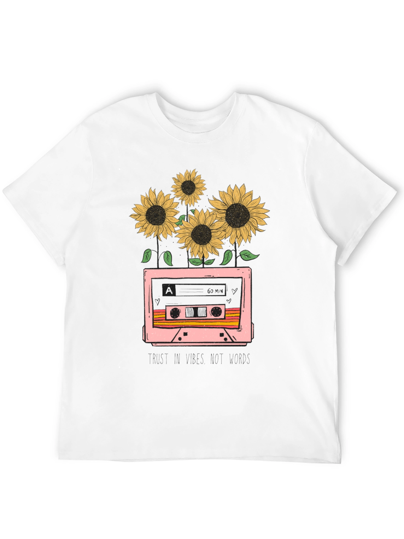 Black Sunflower Cassette Tape Graphic Tee view 12