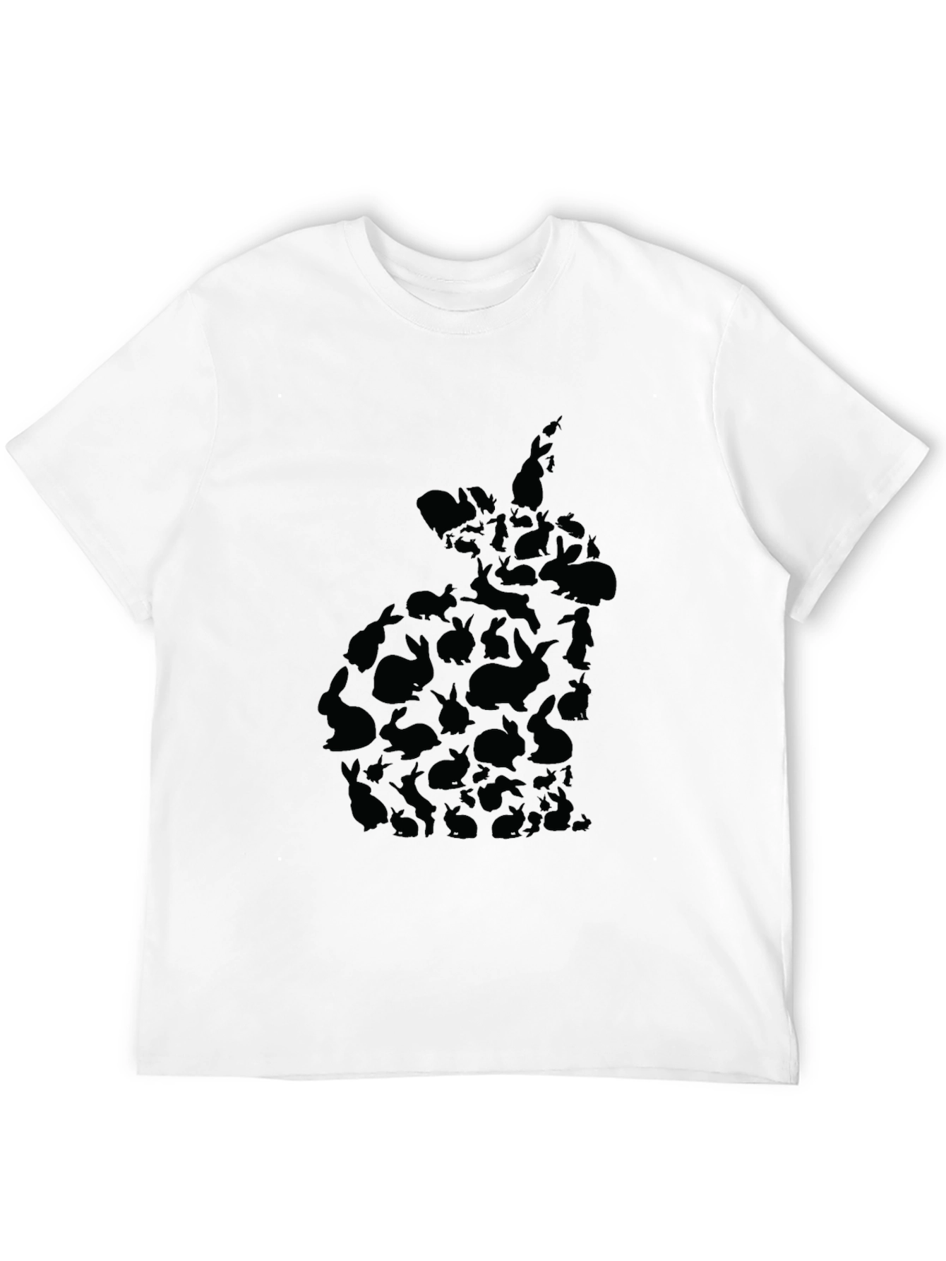 Black Rabbit Silhouette Black T-Shirt view 12