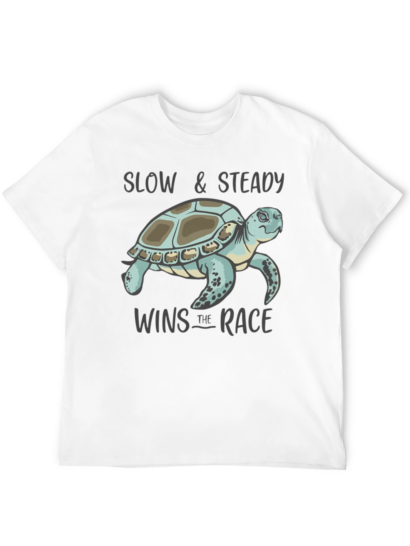 Black Slow & Steady Turtle Graphic T-Shirt view 12