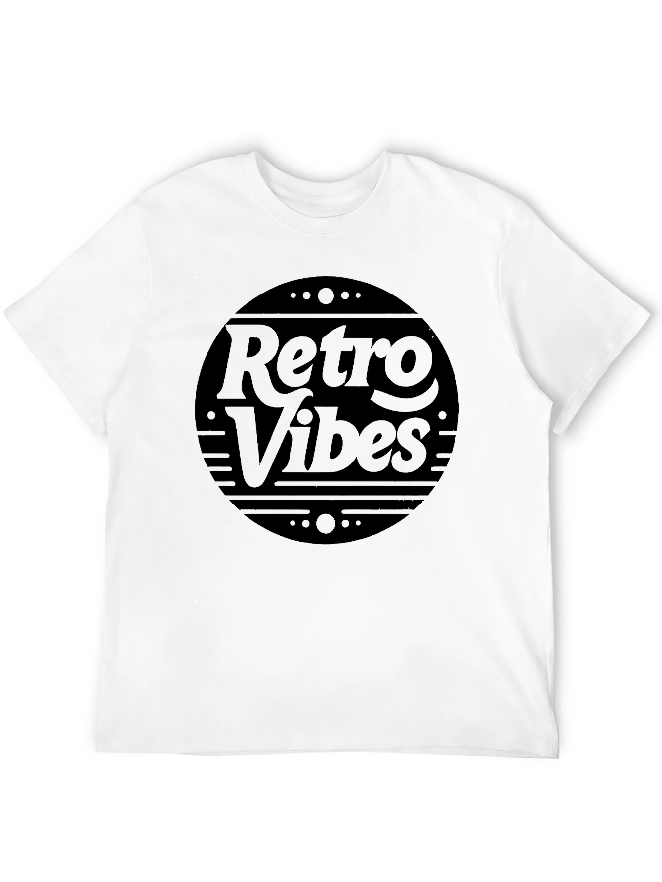 Black Retro Vibes Graphic Tee - Stylish Black Cotton T-Shirt view 12