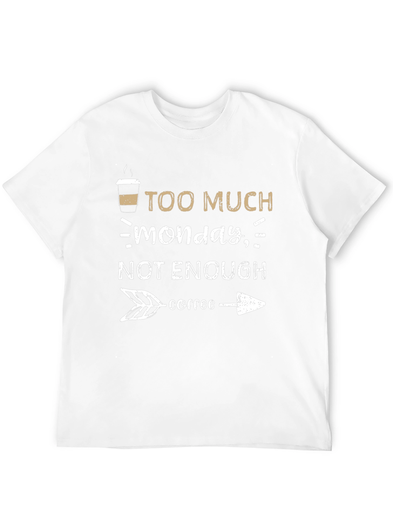 Black Too Much Monday, Not Enough Coffee Graphic Tee view 12