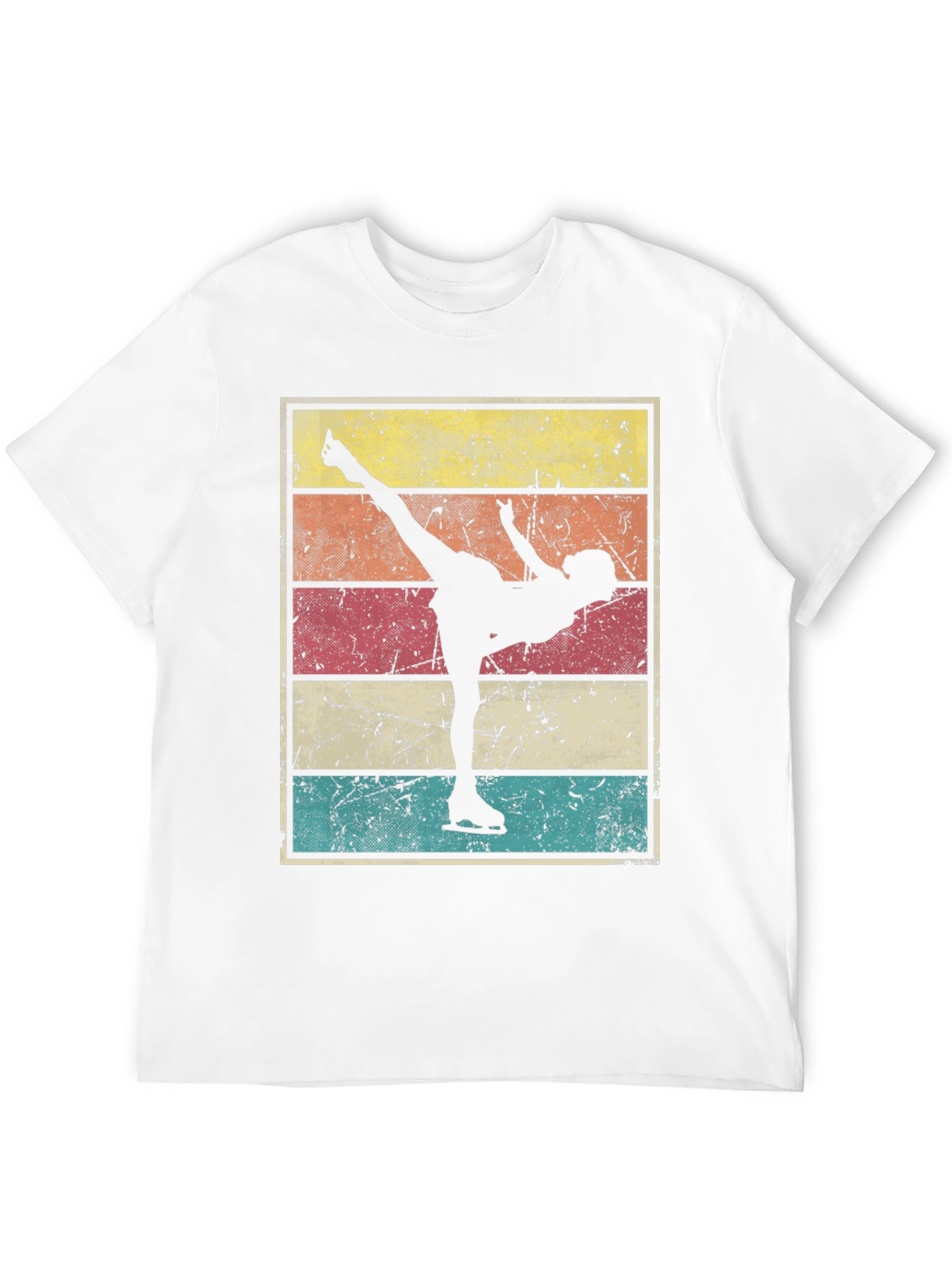 Black Retro Ice Skating Silhouette T-Shirt view 12