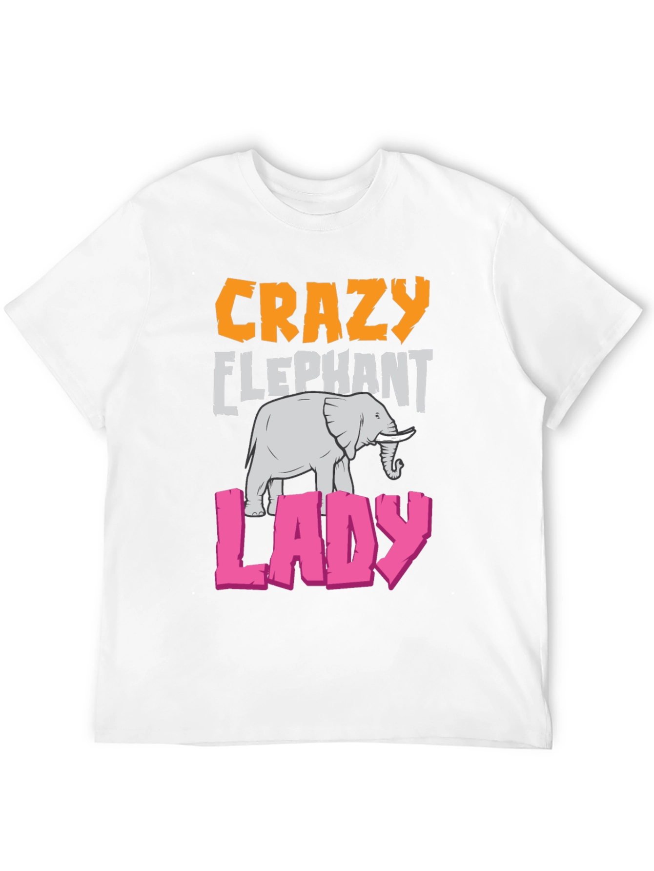 Black Crazy Elephant Lady Graphic T-Shirt view 12