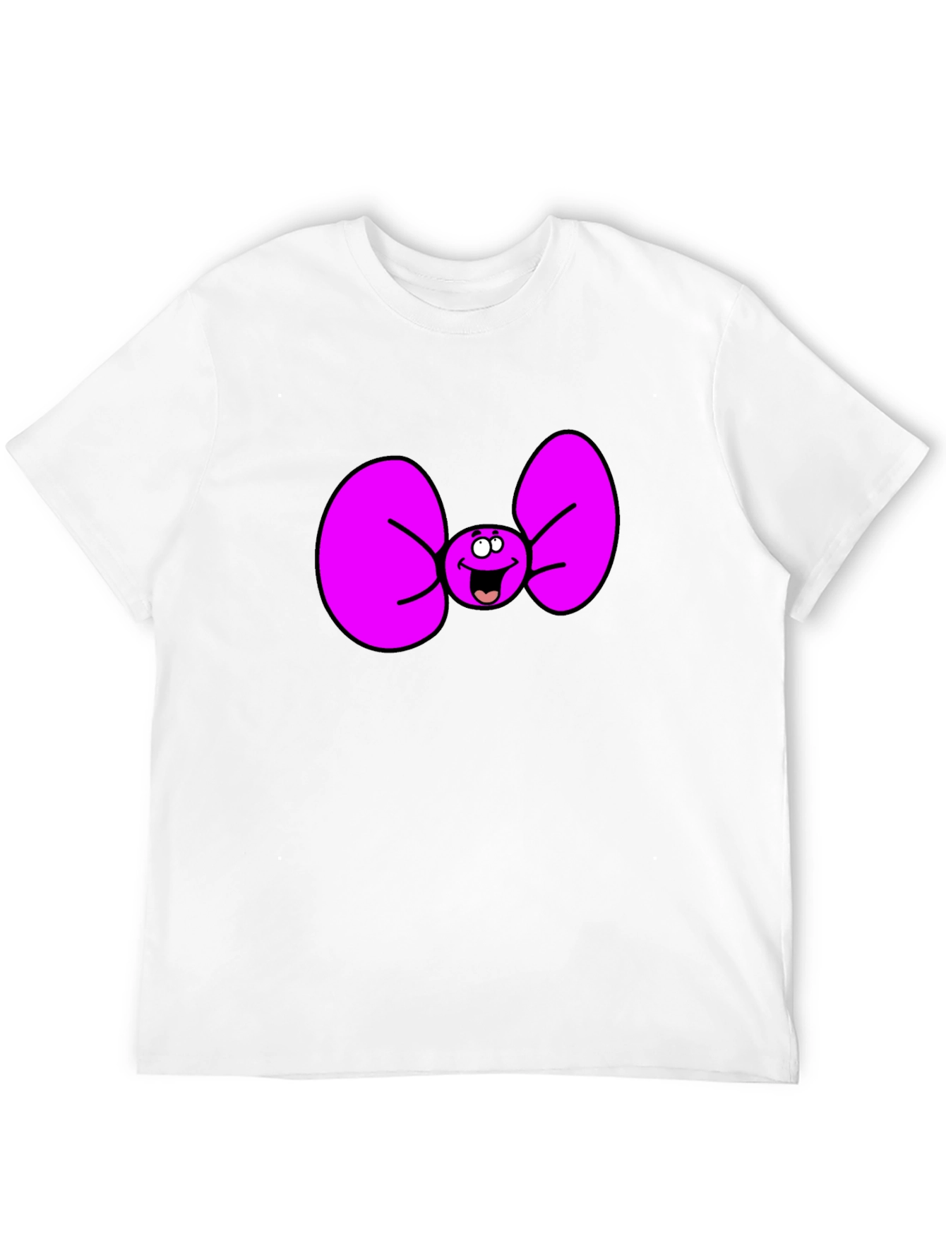 Black Funny Cartoon Bow Tie Graphic Tee view 12