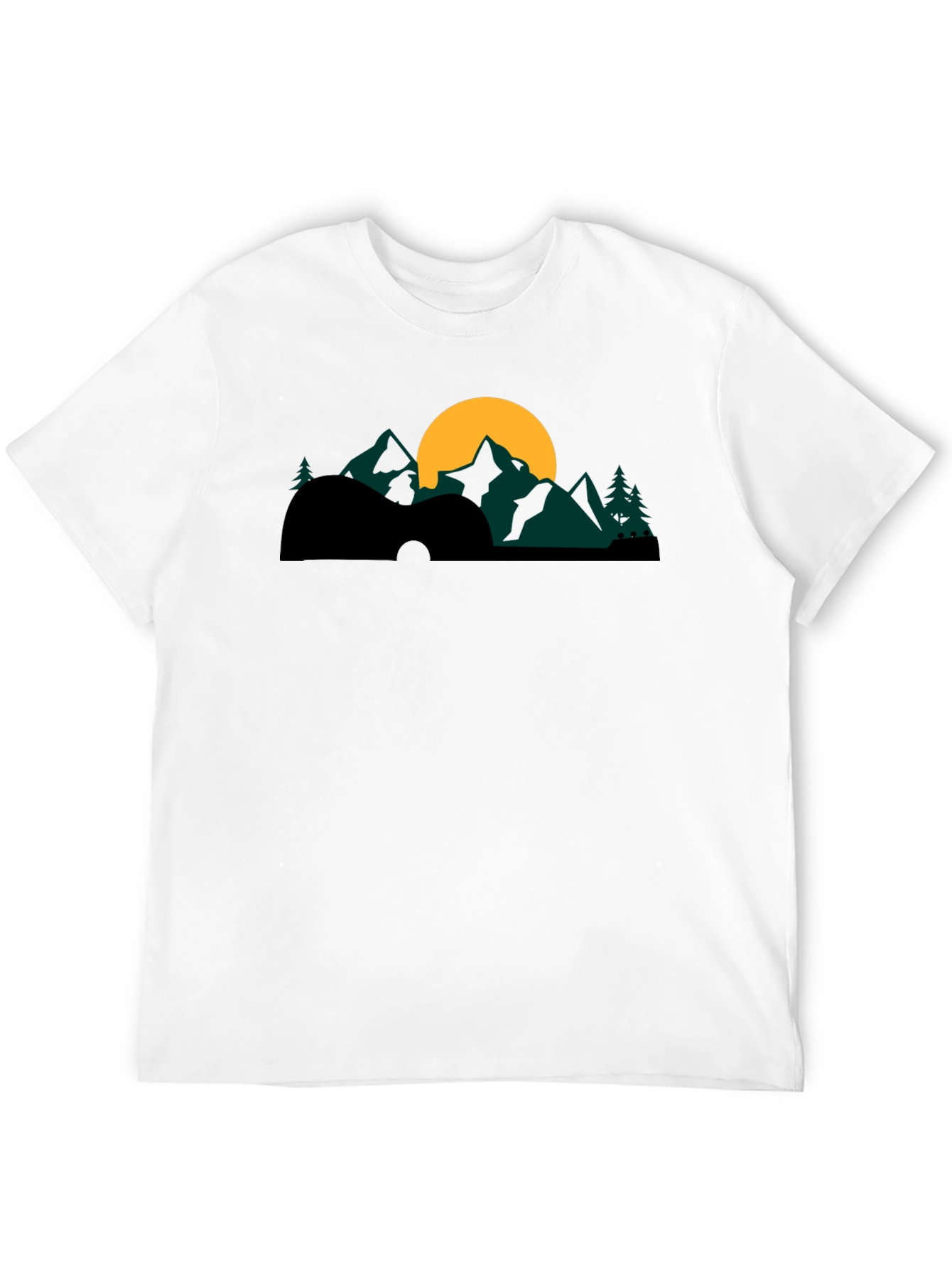 Black Guitar Mountainscape Graphic Tee view 12