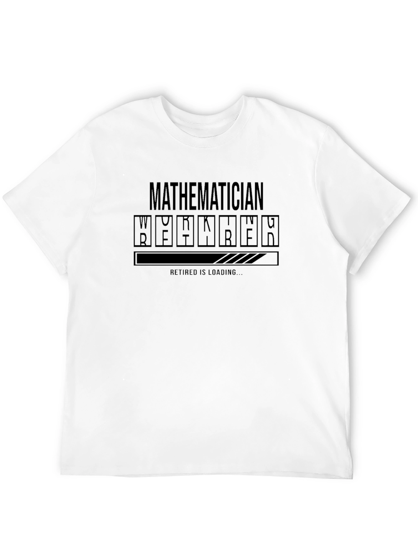 Black Mathematician Retirement Loading Funny Graphic T-Shirt view 12