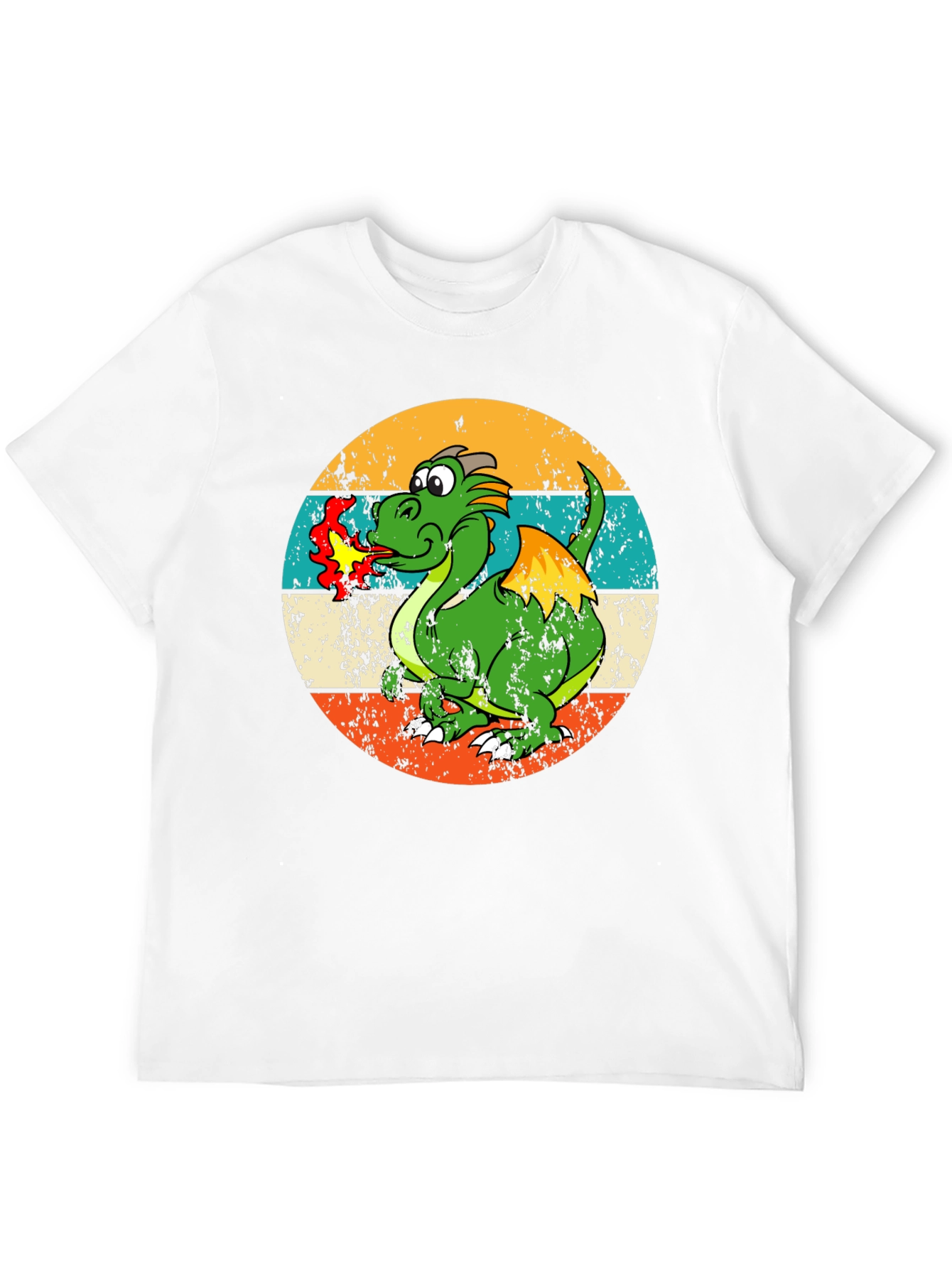 Black Retro Dragon Graphic Tee - Men's Black T-Shirt view 12